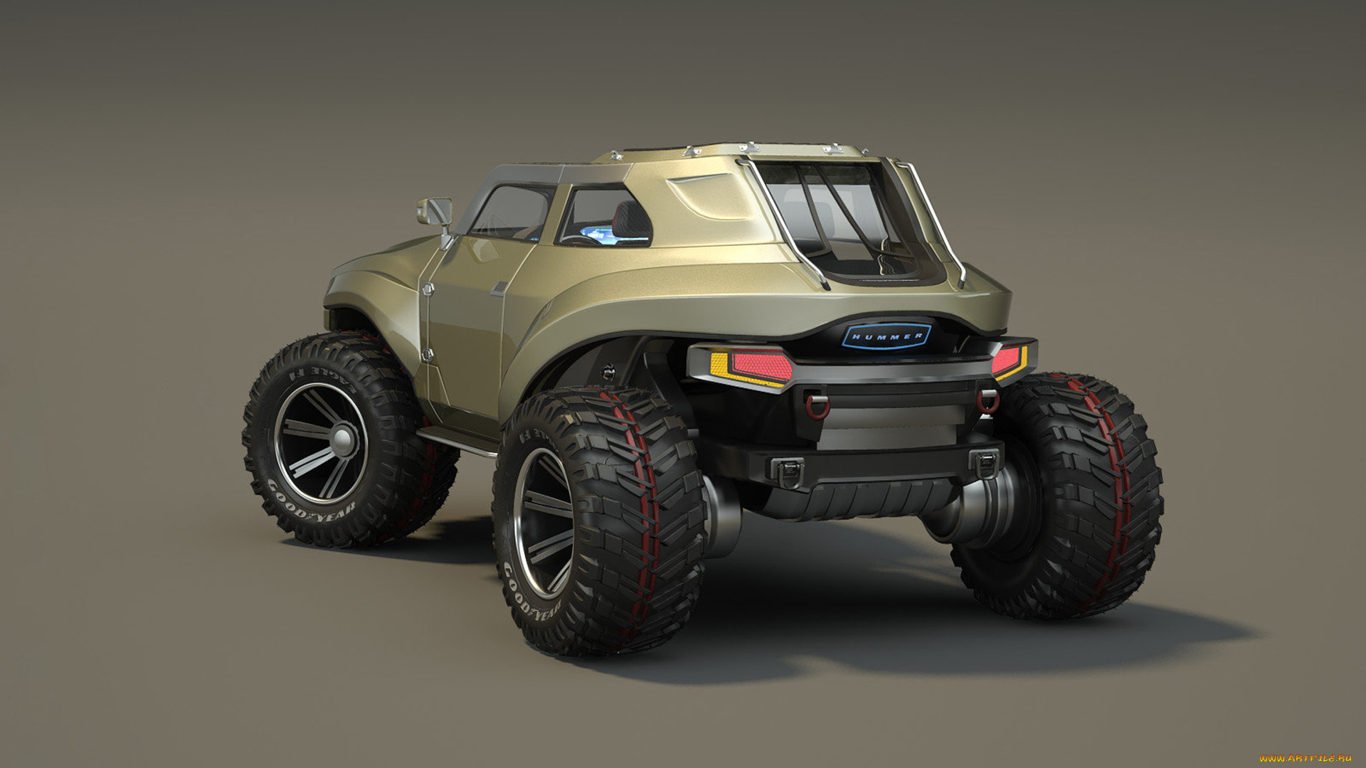 hummer, hb, concept, автомобили, 3д, car, 3d, hb, hummer, серый, фон, concept
