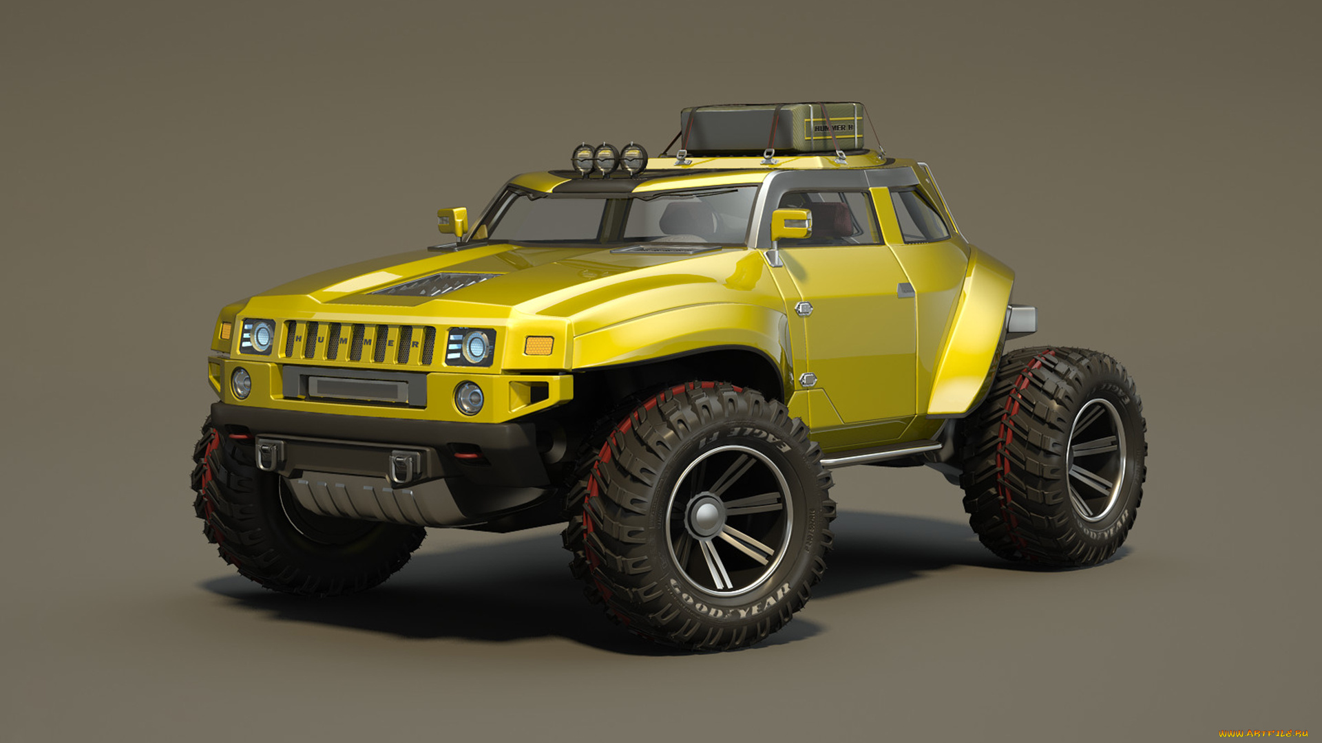 hummer, hb, concept, автомобили, 3д, серый, фон, concept, hb, car, 3d, hummer