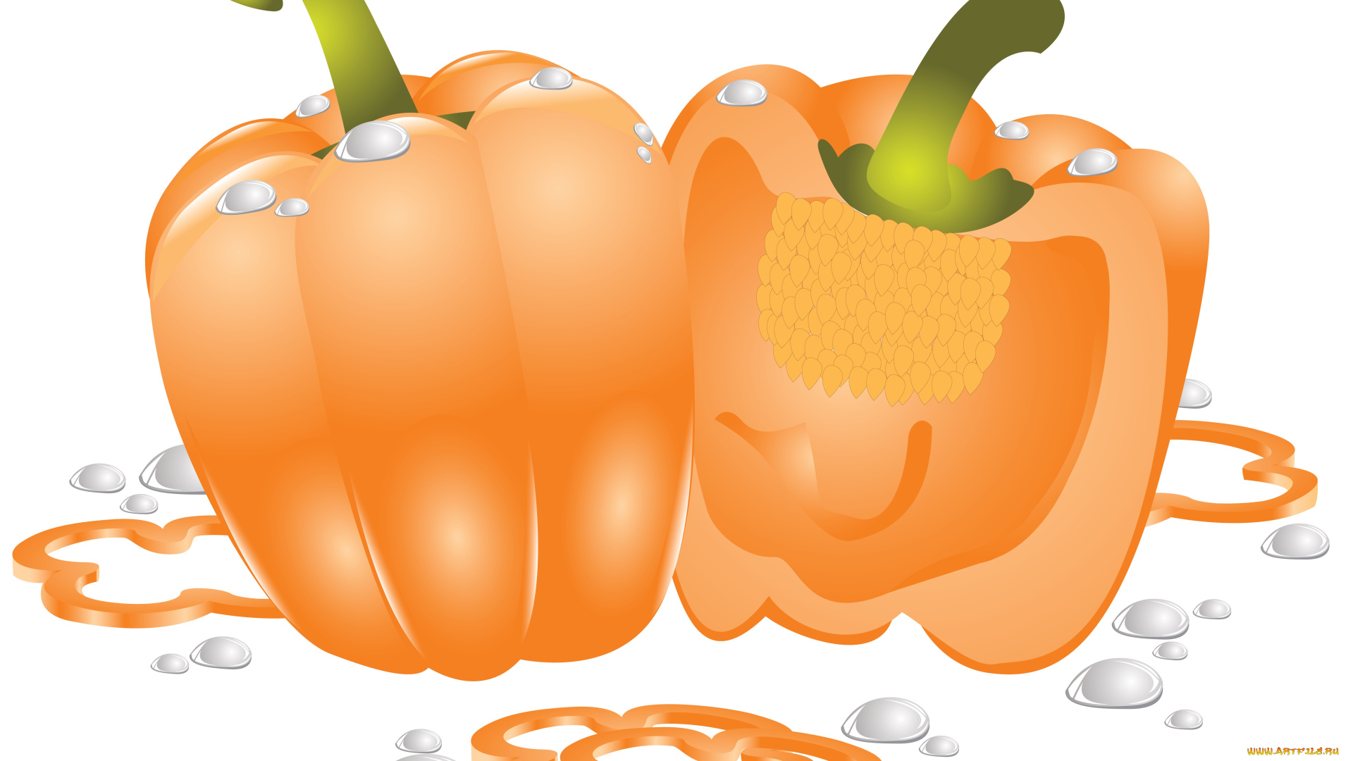 векторная, графика, еда, , food, перец