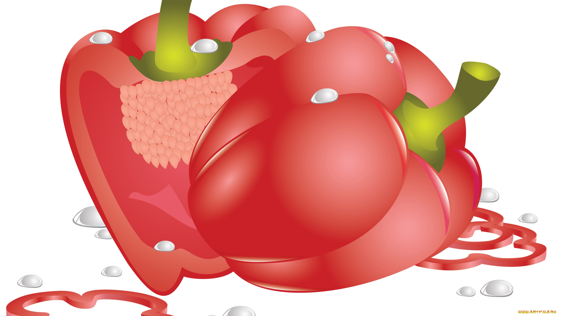 векторная, графика, еда, , food, перец