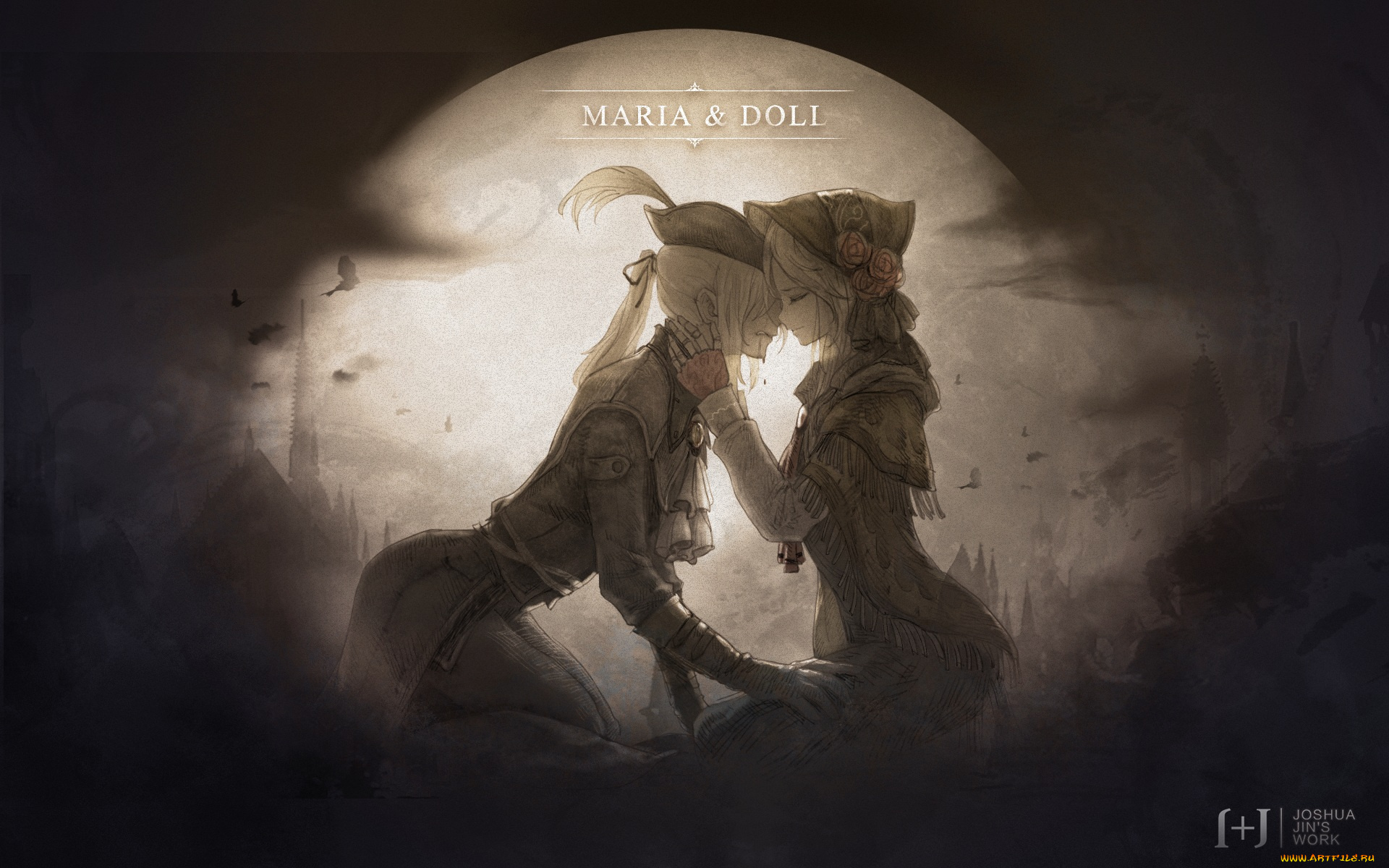 аниме, bloodborne, слёзы, арт