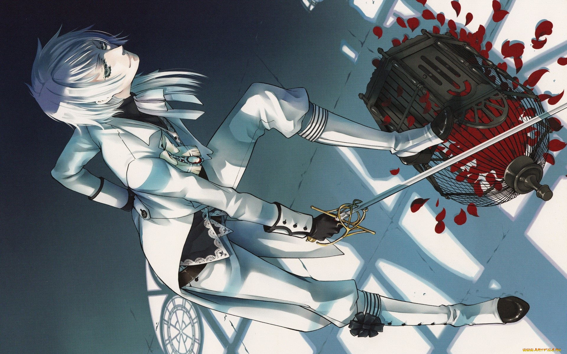 аниме, kuroshitsuji, сабля, парень, клетка