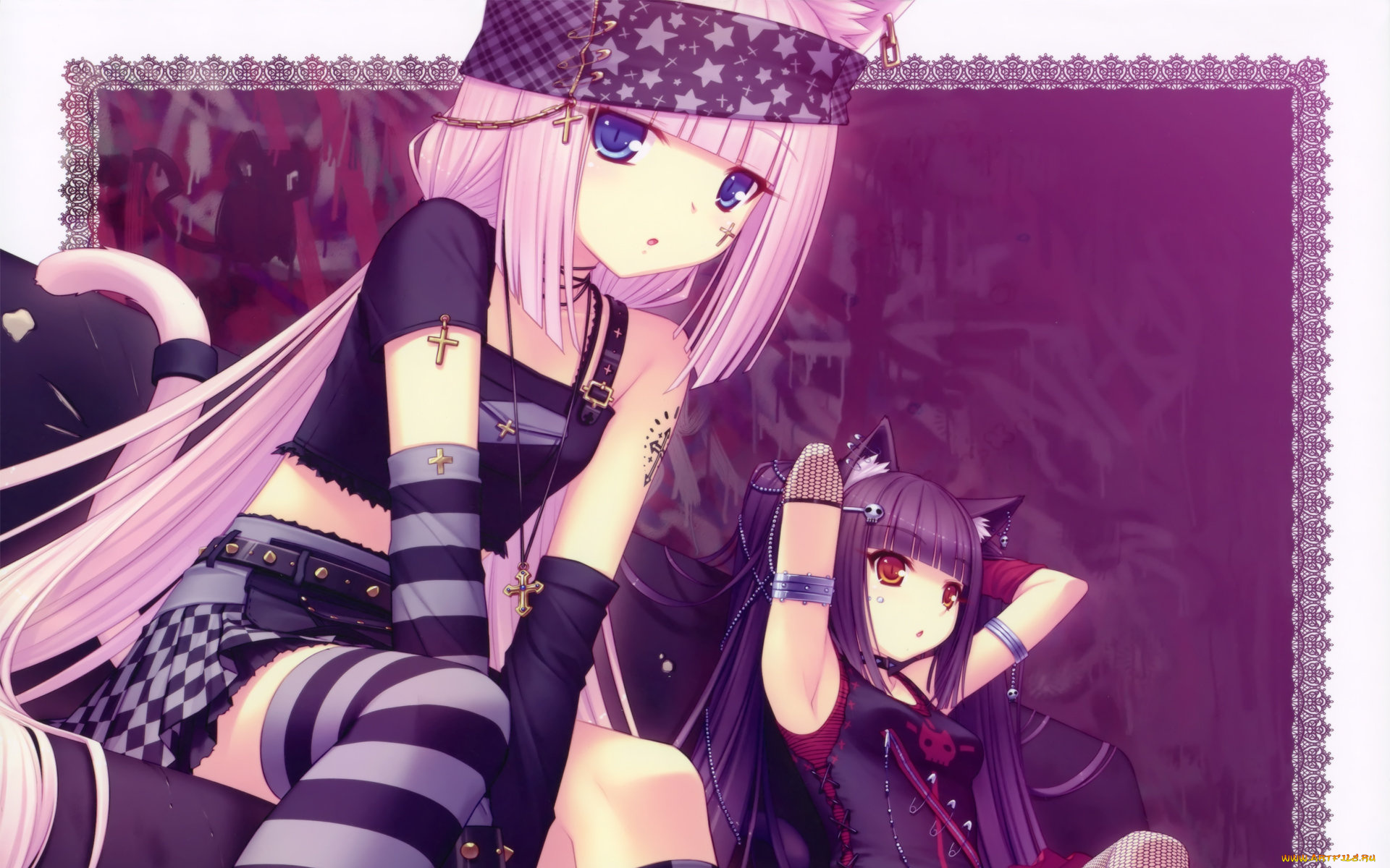 аниме, touhou, девушки, взгляд, фон