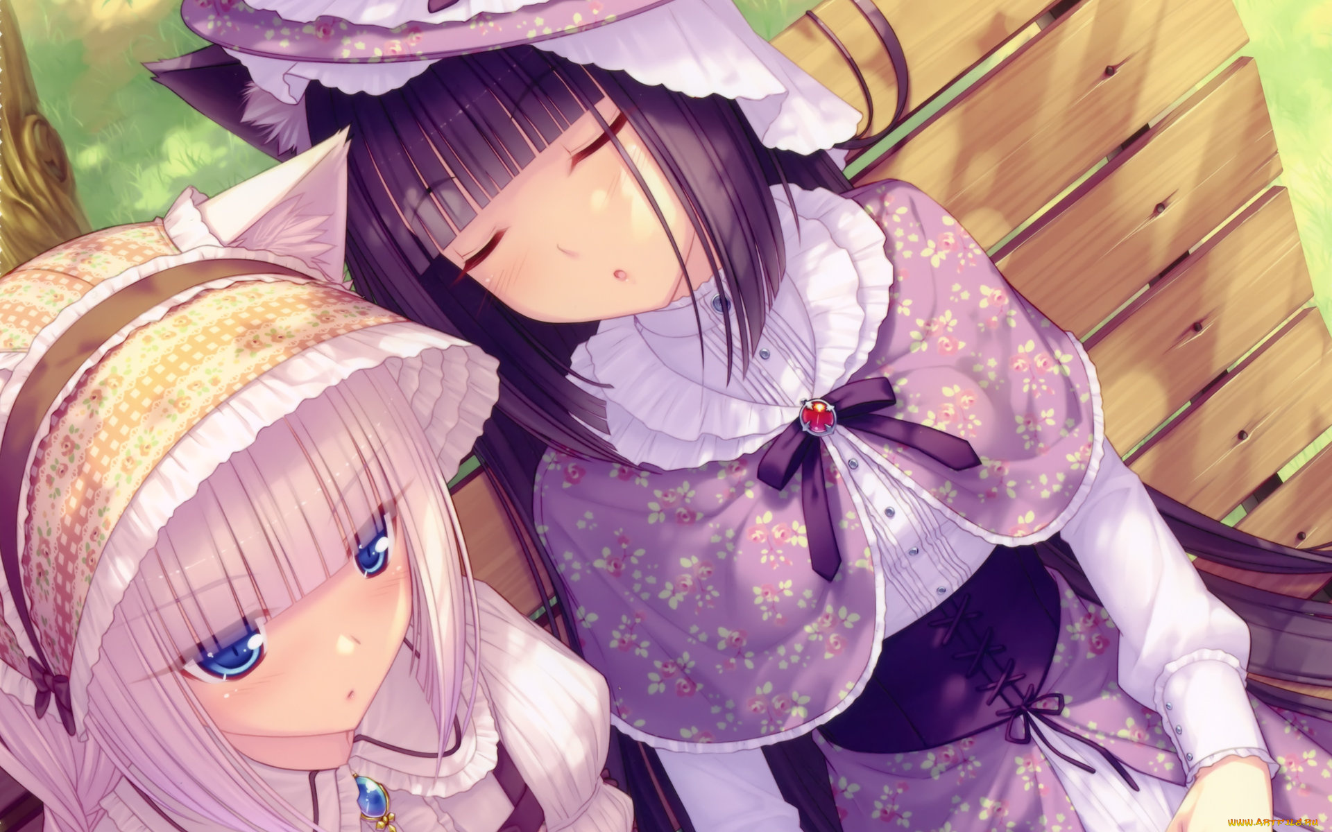 аниме, touhou, девушки, взгляд, фон