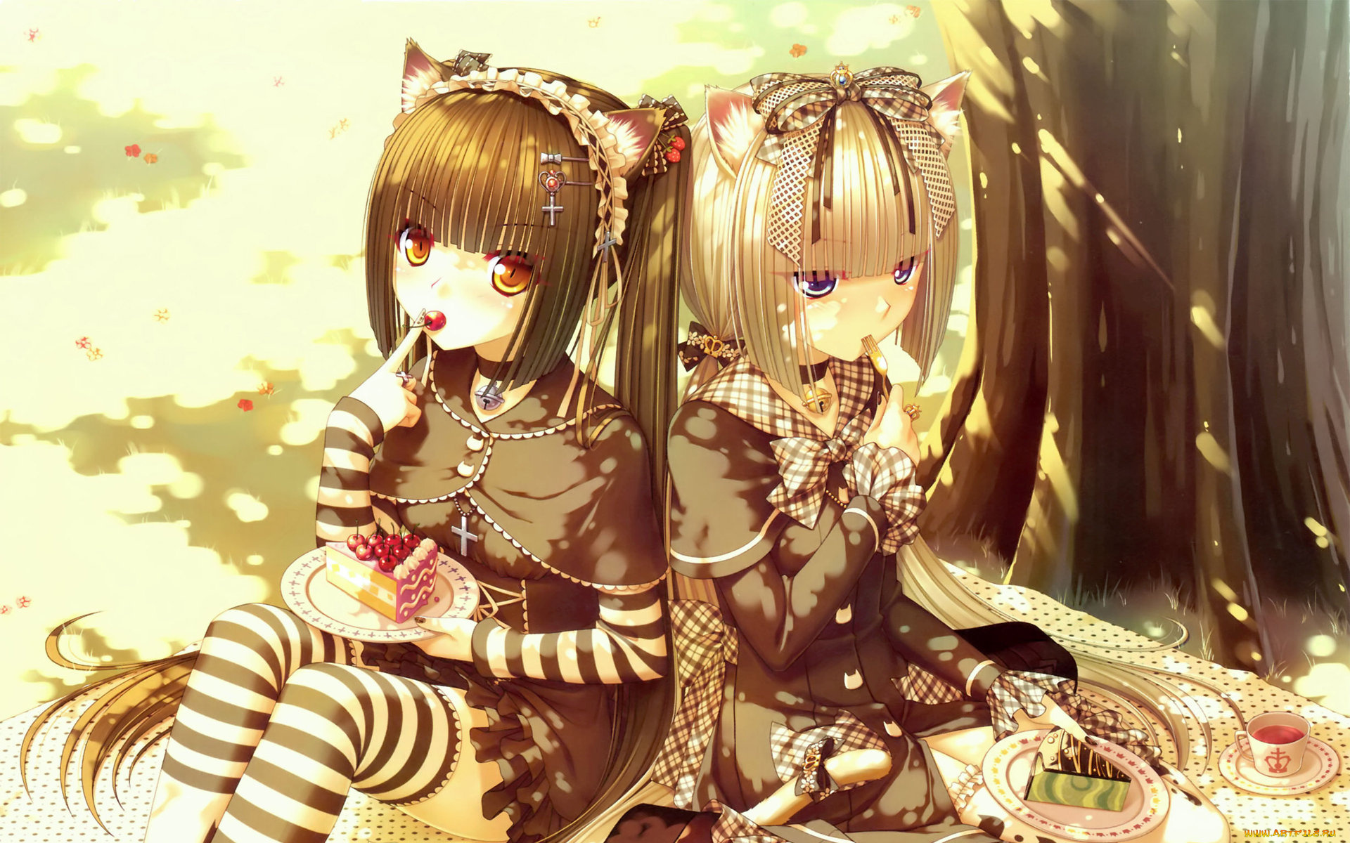 аниме, touhou, девушки, взгляд, фон