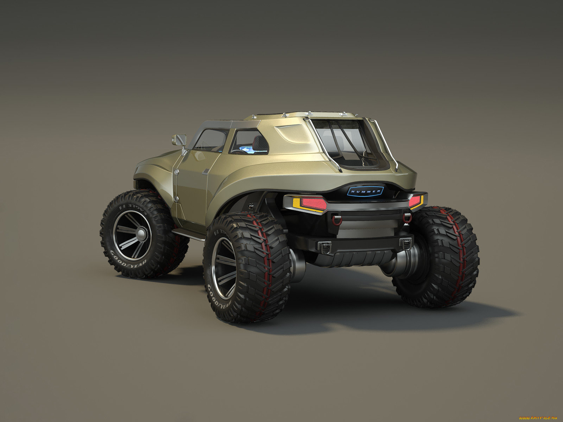 hummer, hb, concept, автомобили, 3д, car, 3d, hb, hummer, серый, фон, concept