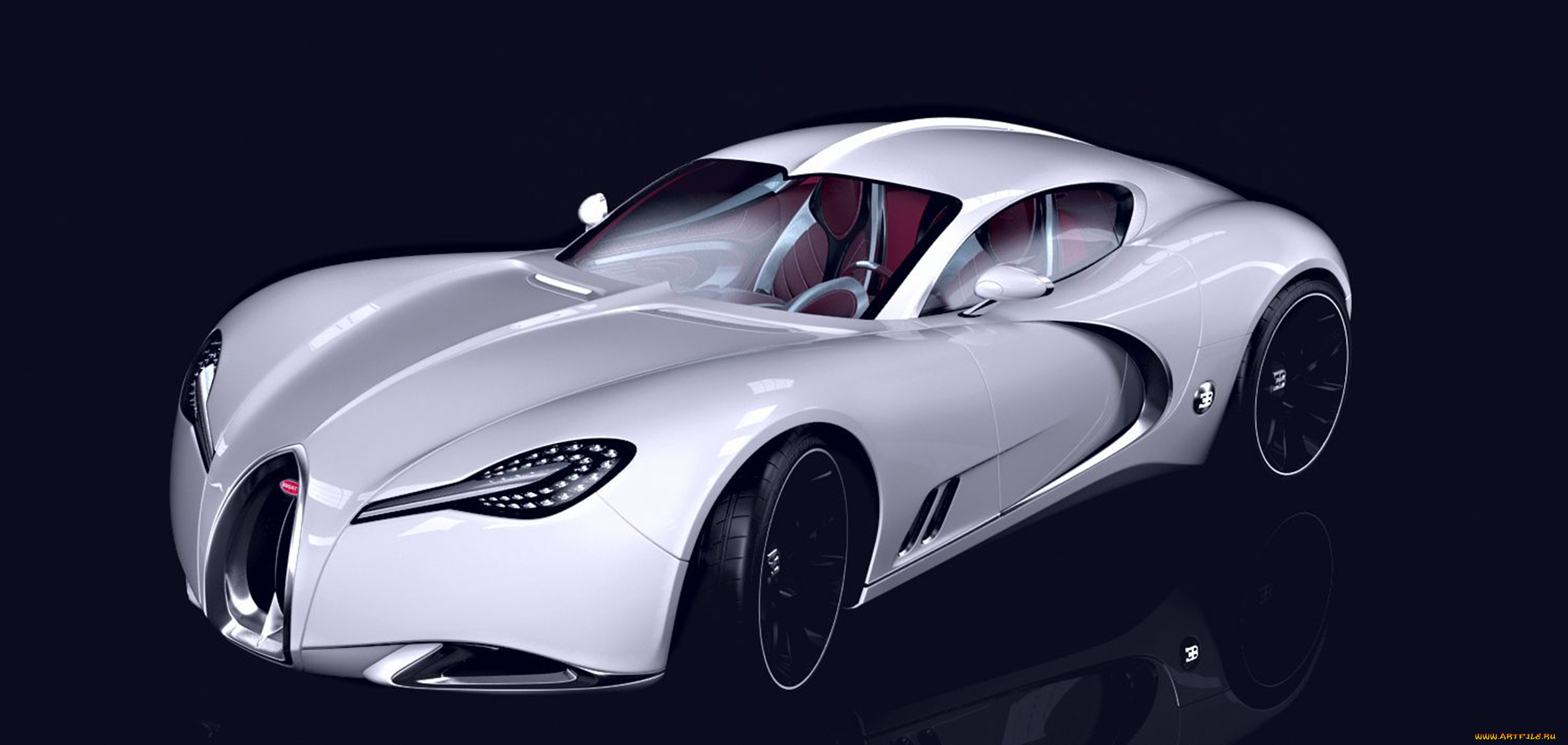 bugatti, gangloff, concept, 2013, автомобили, 3д, concept, белый, supercar, car, 2013, чёрный, фон, gangloff, bugatti