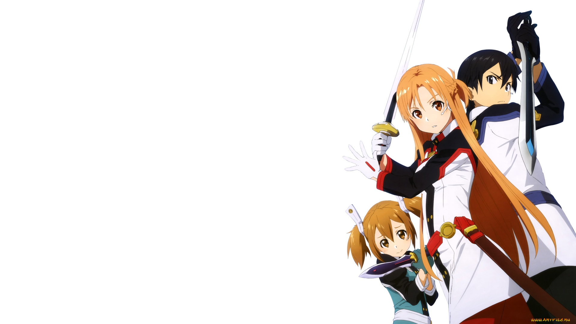аниме, sword, art, online, фон, взгляд, девушки