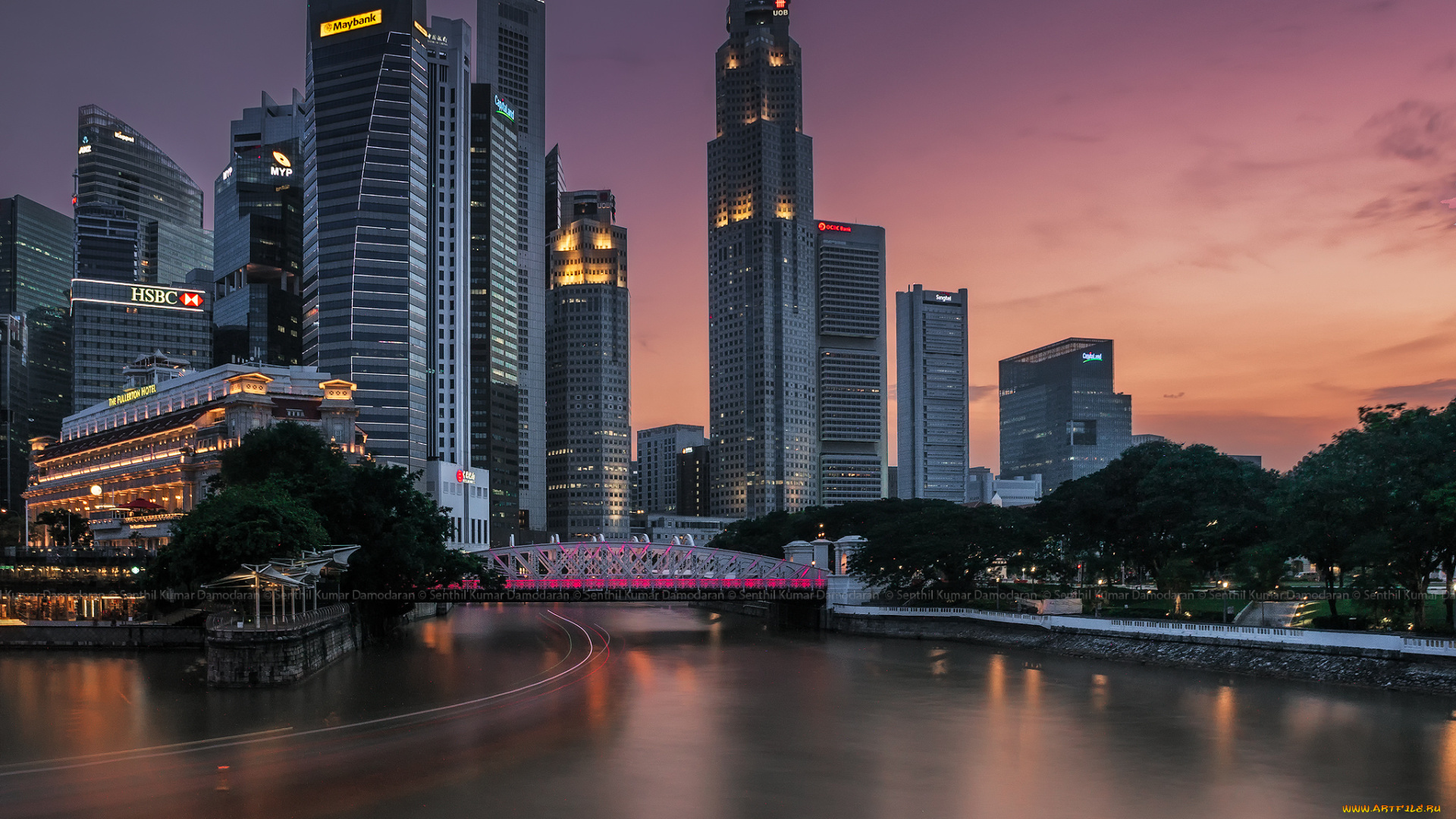 singapore, города, сингапур, , сингапур, ночь, огни