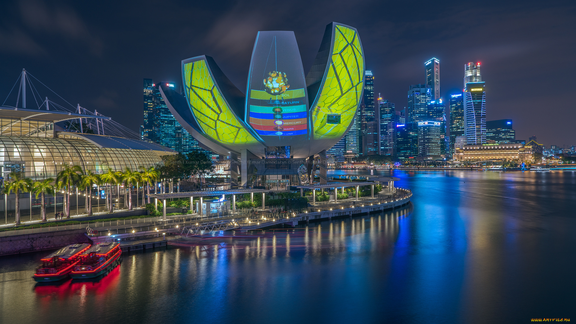 singapore, города, сингапур, , сингапур, огни, ночь