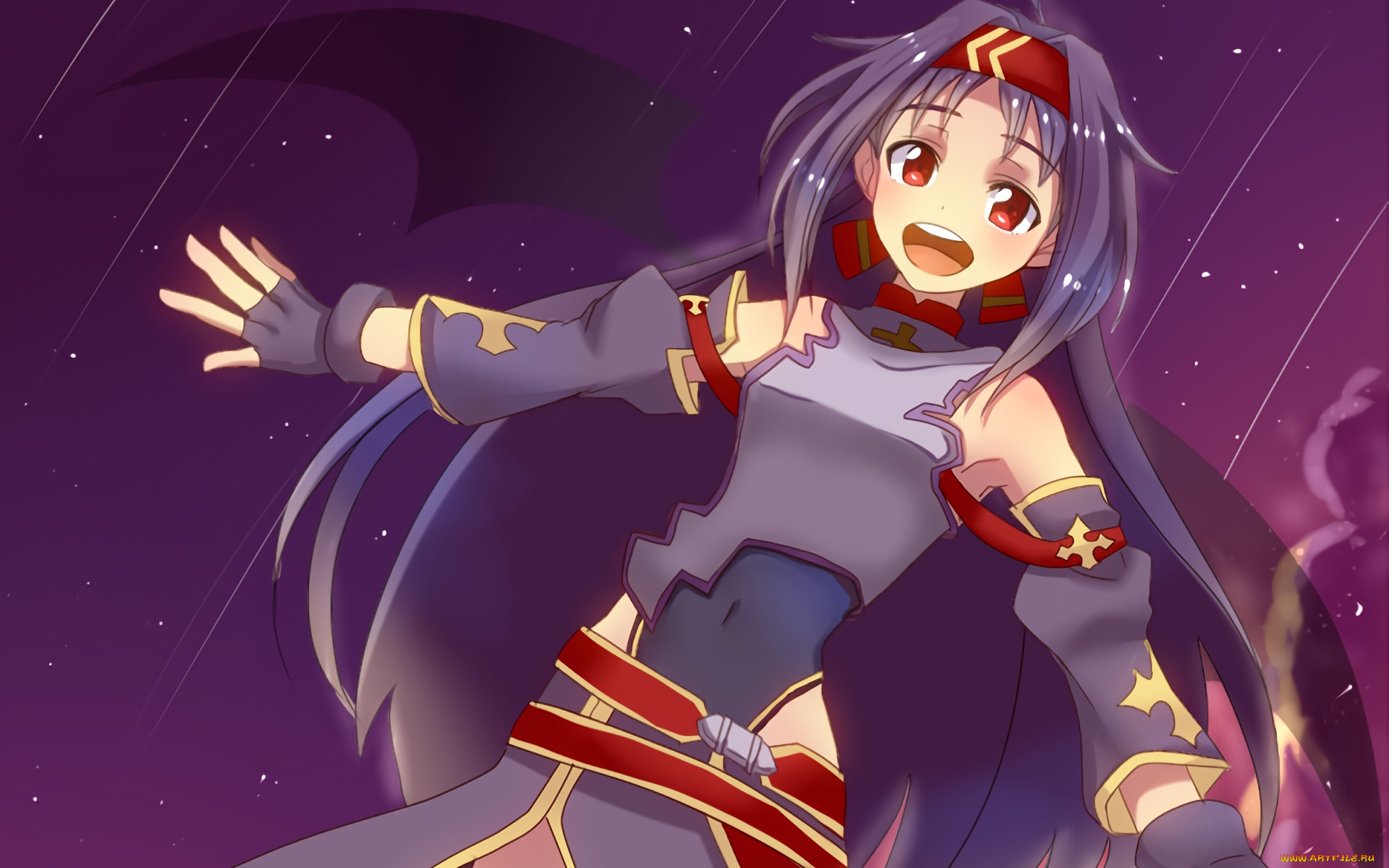 аниме, sword, art, online, девушка, взгляд, фон