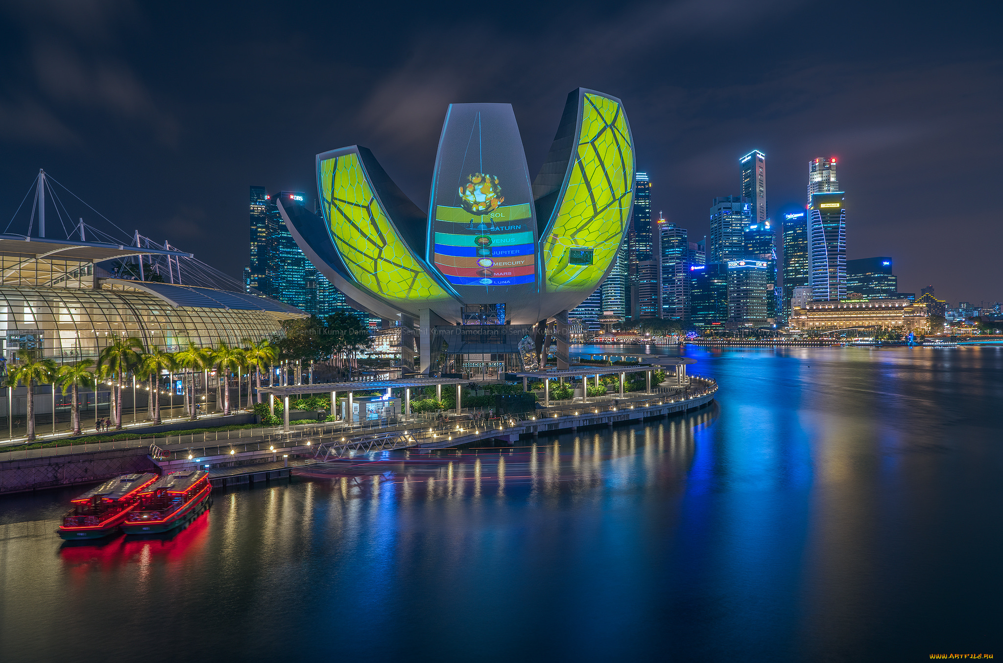 singapore, города, сингапур, , сингапур, огни, ночь