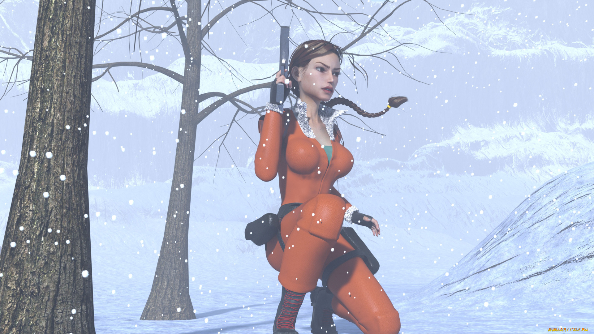 3д, графика, фантазия, , fantasy, фон, взгляд, девушка