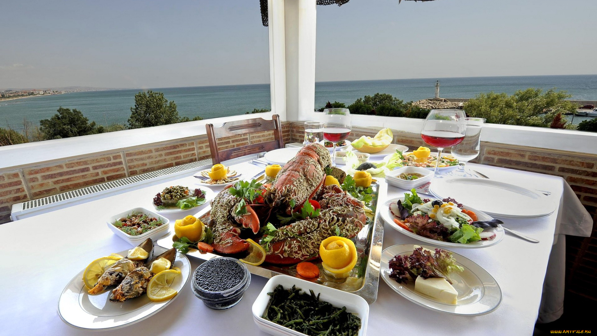 еда, сервировка, краб, икра