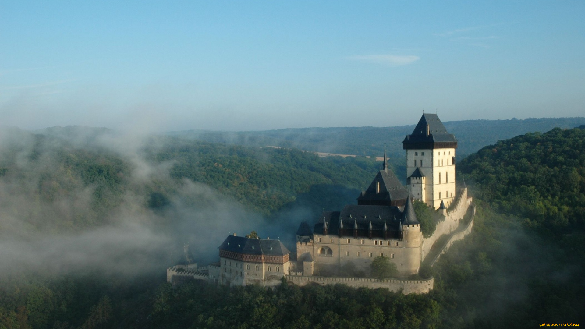 karlstejn, castle, города, замки, Чехии, karlstejn, castle