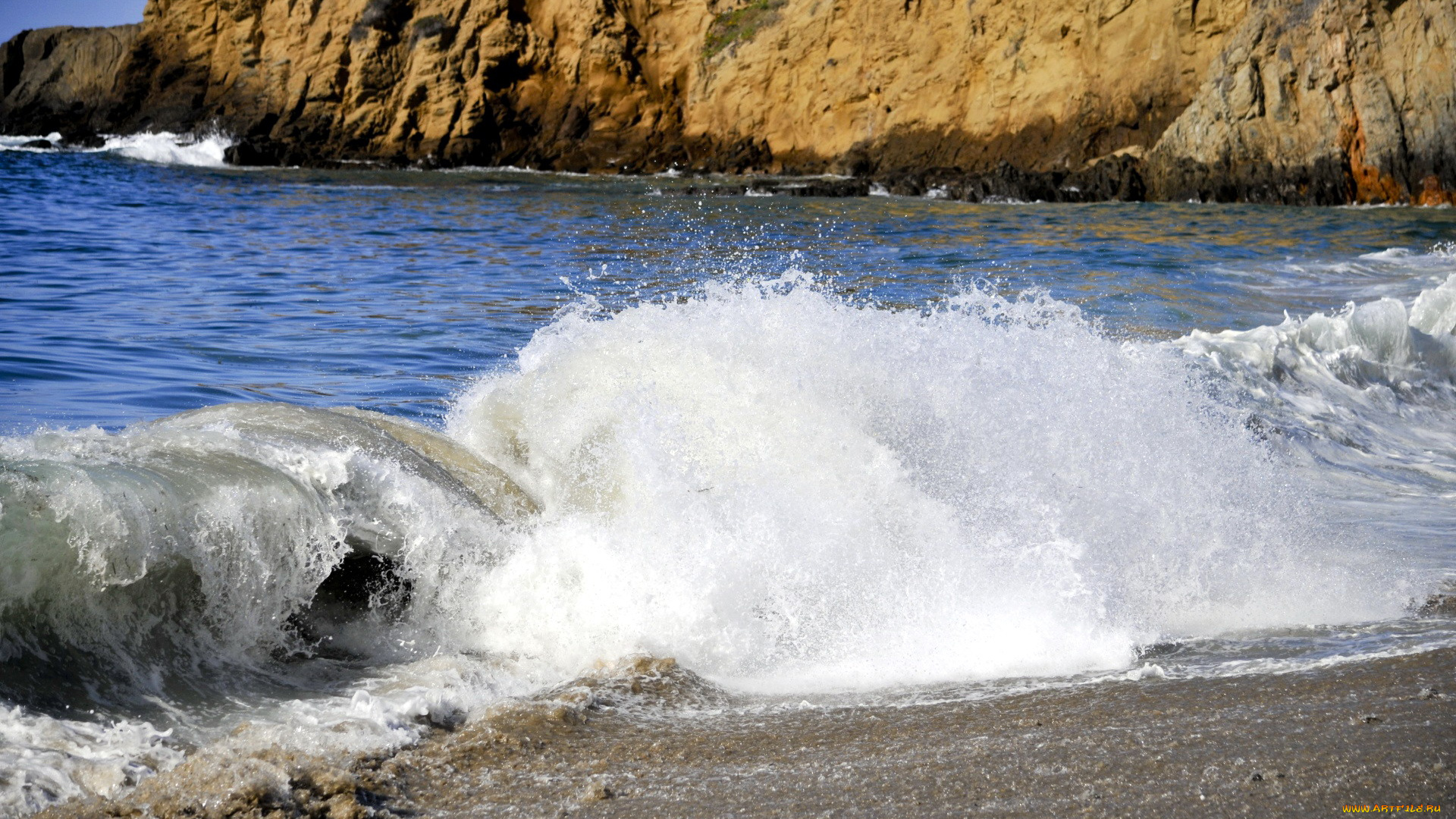 природа, побережье, прибой