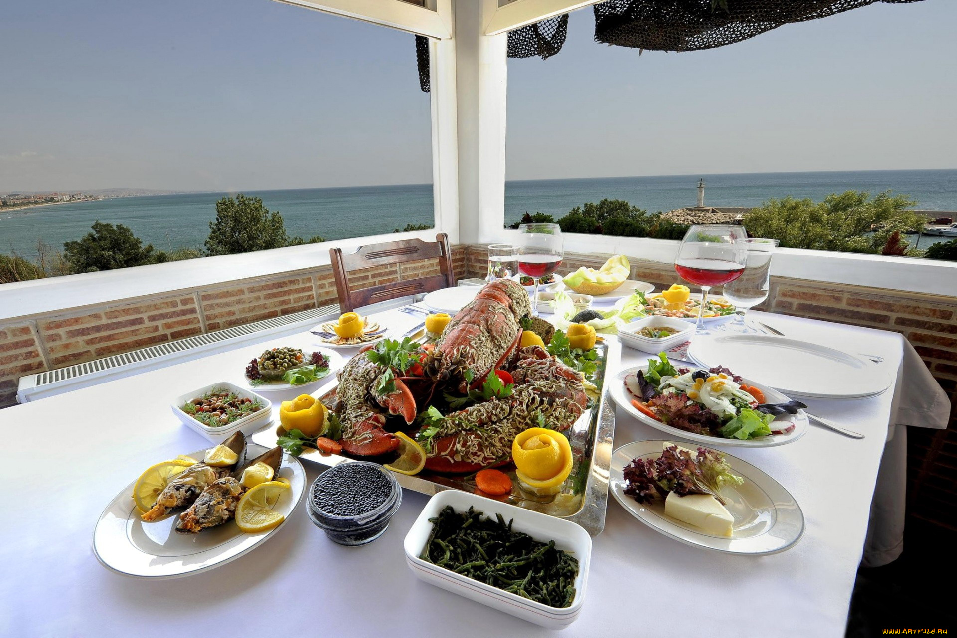 еда, сервировка, краб, икра