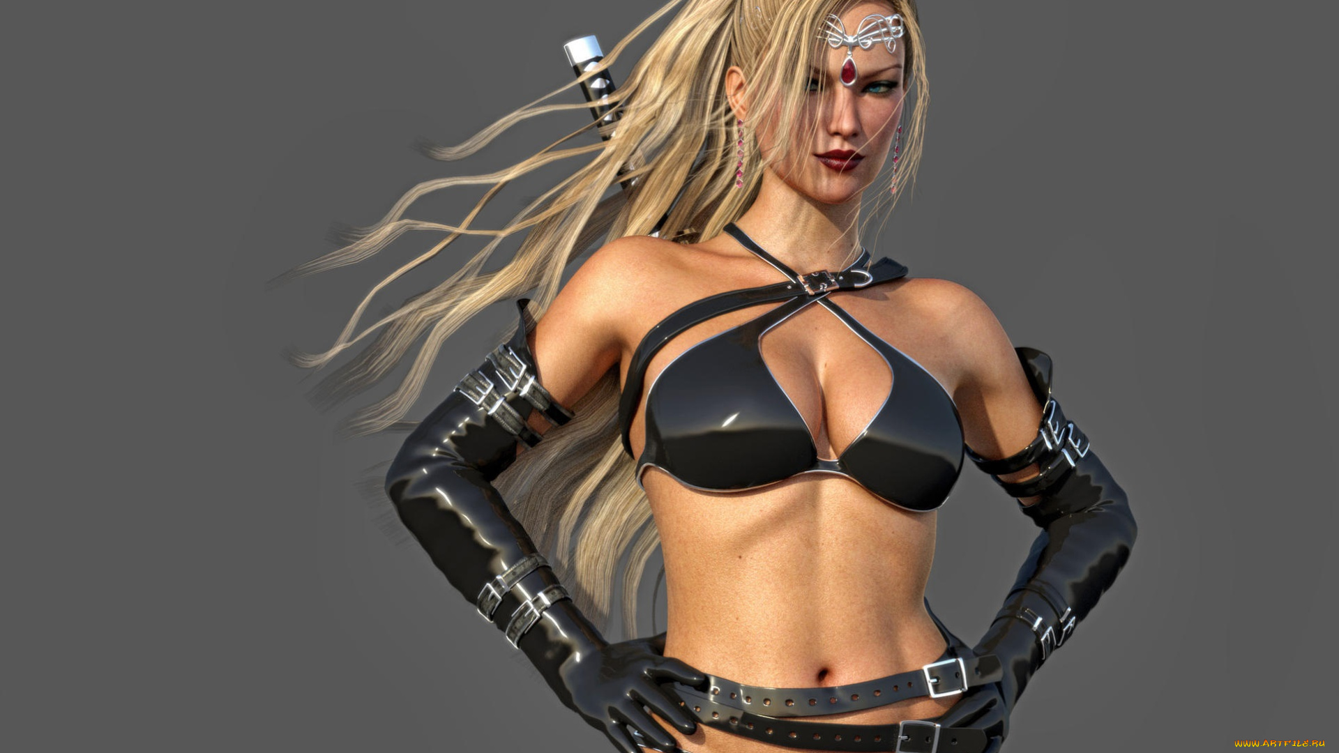 3д, графика, фантазия, , fantasy, девушка, фон, взгляд