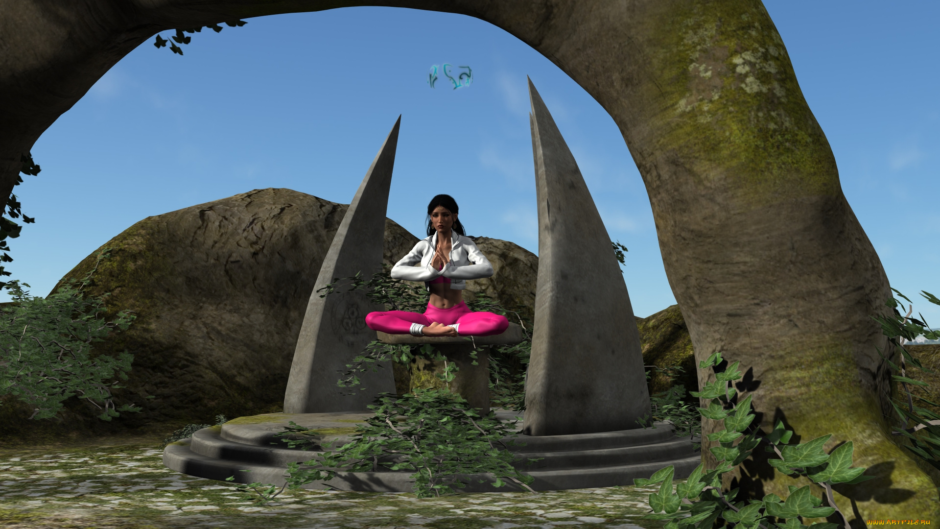 3д, графика, фантазия, , fantasy, фон, девушка, взгляд