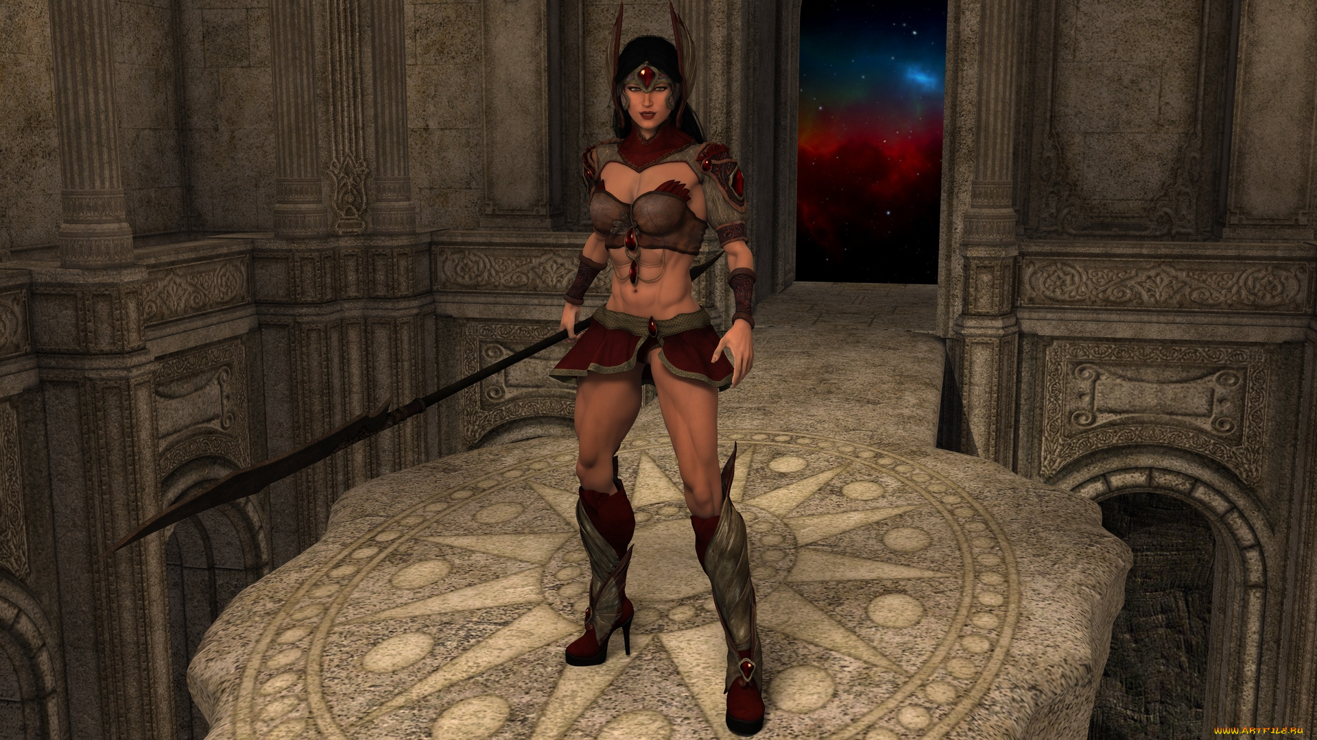 3д, графика, фантазия, , fantasy, взгляд, фон, девушка