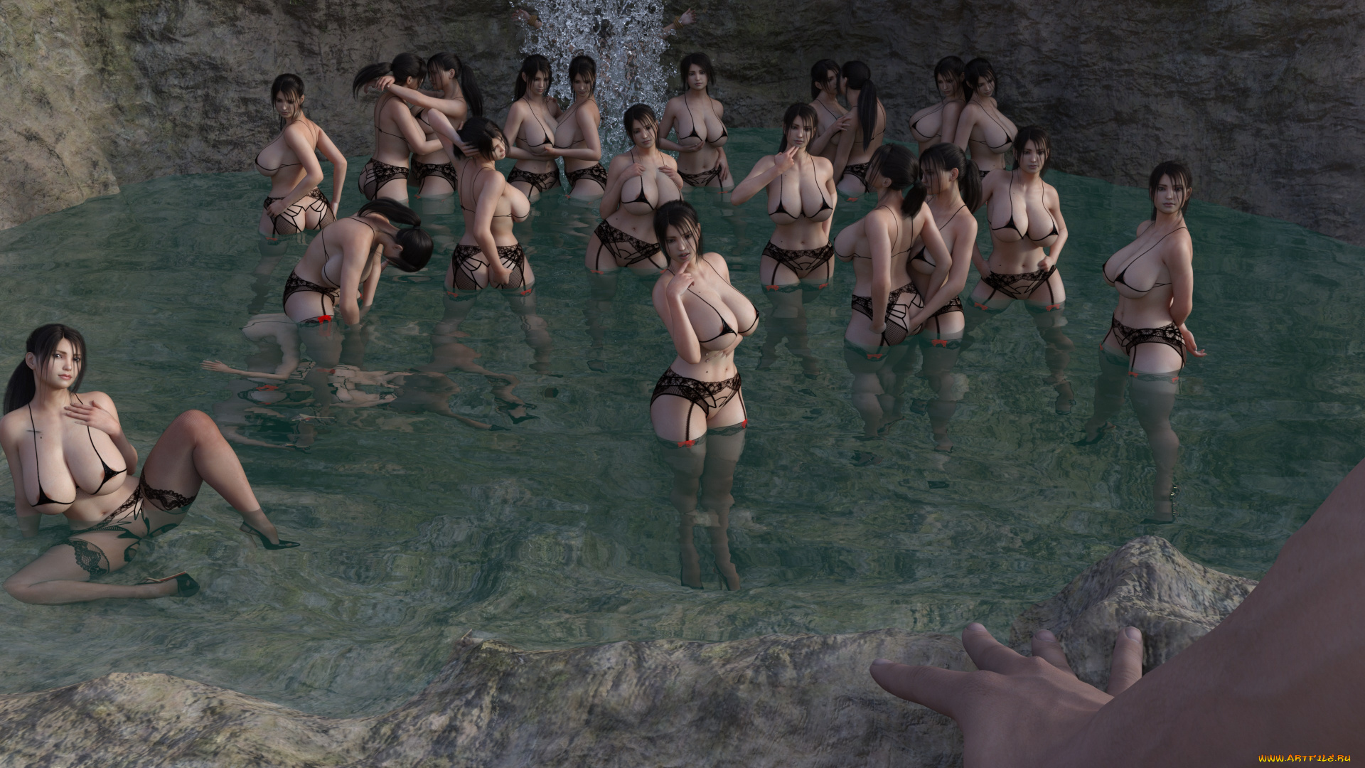 3д, графика, люди, , people, фон, взгляд, девушки