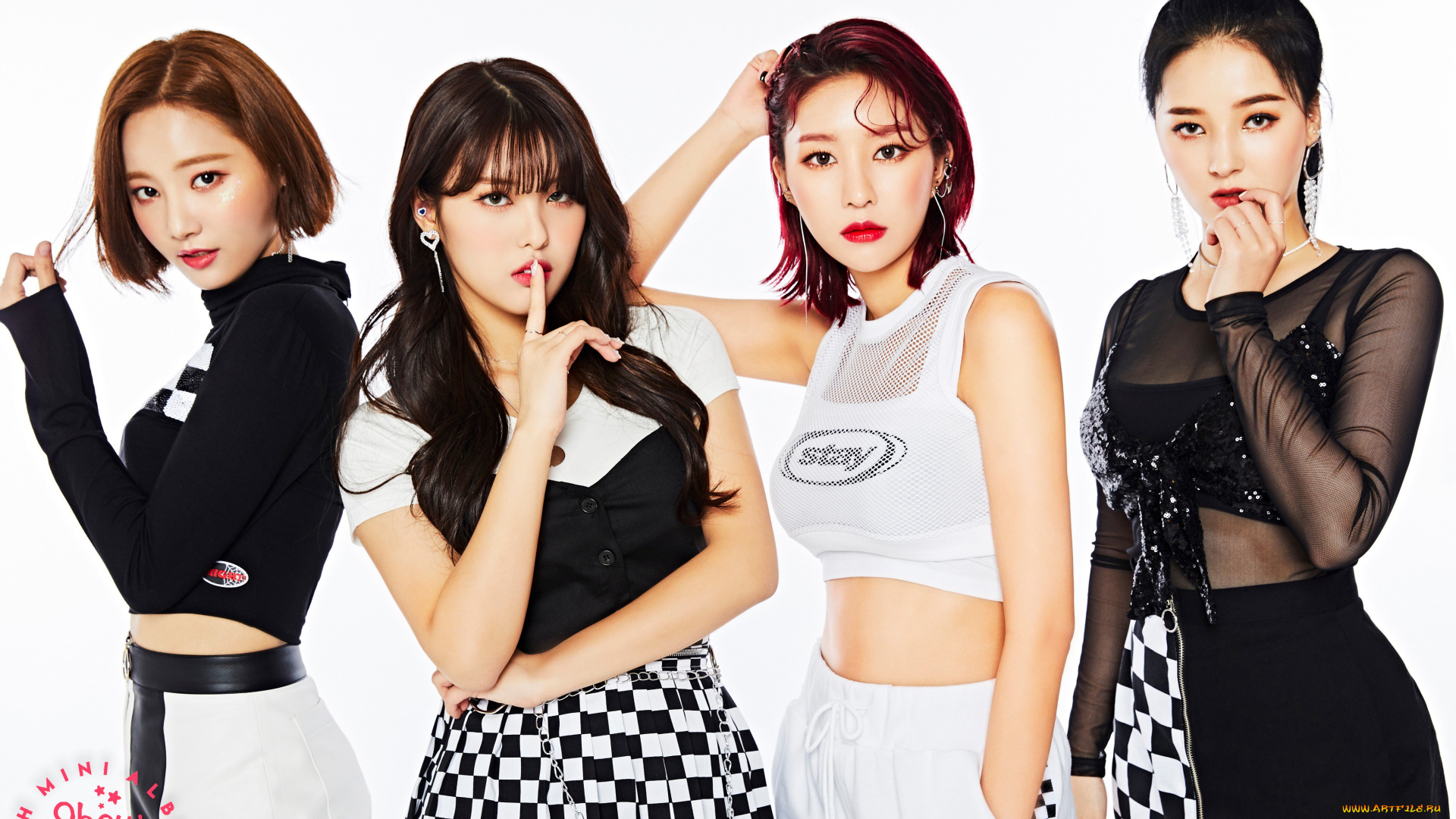 музыка, momoland, фон, взгляд, девушки, k-pop