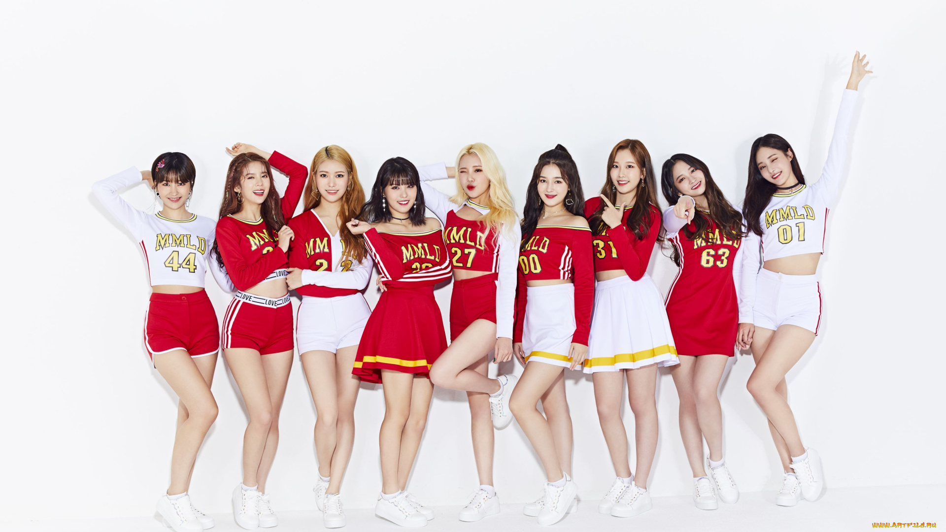 музыка, momoland, взгляд, девушки, k-pop, фон