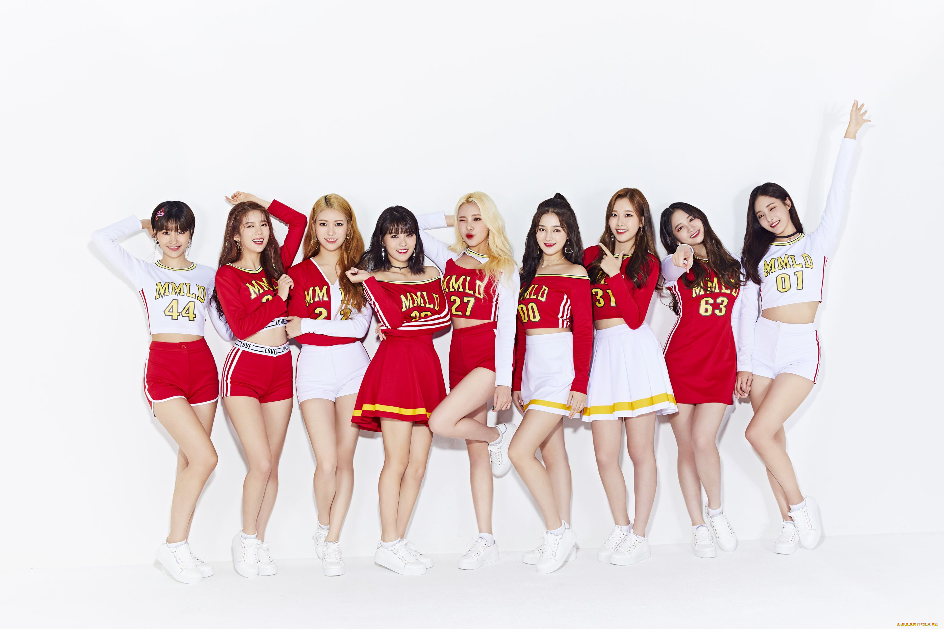музыка, momoland, взгляд, девушки, k-pop, фон