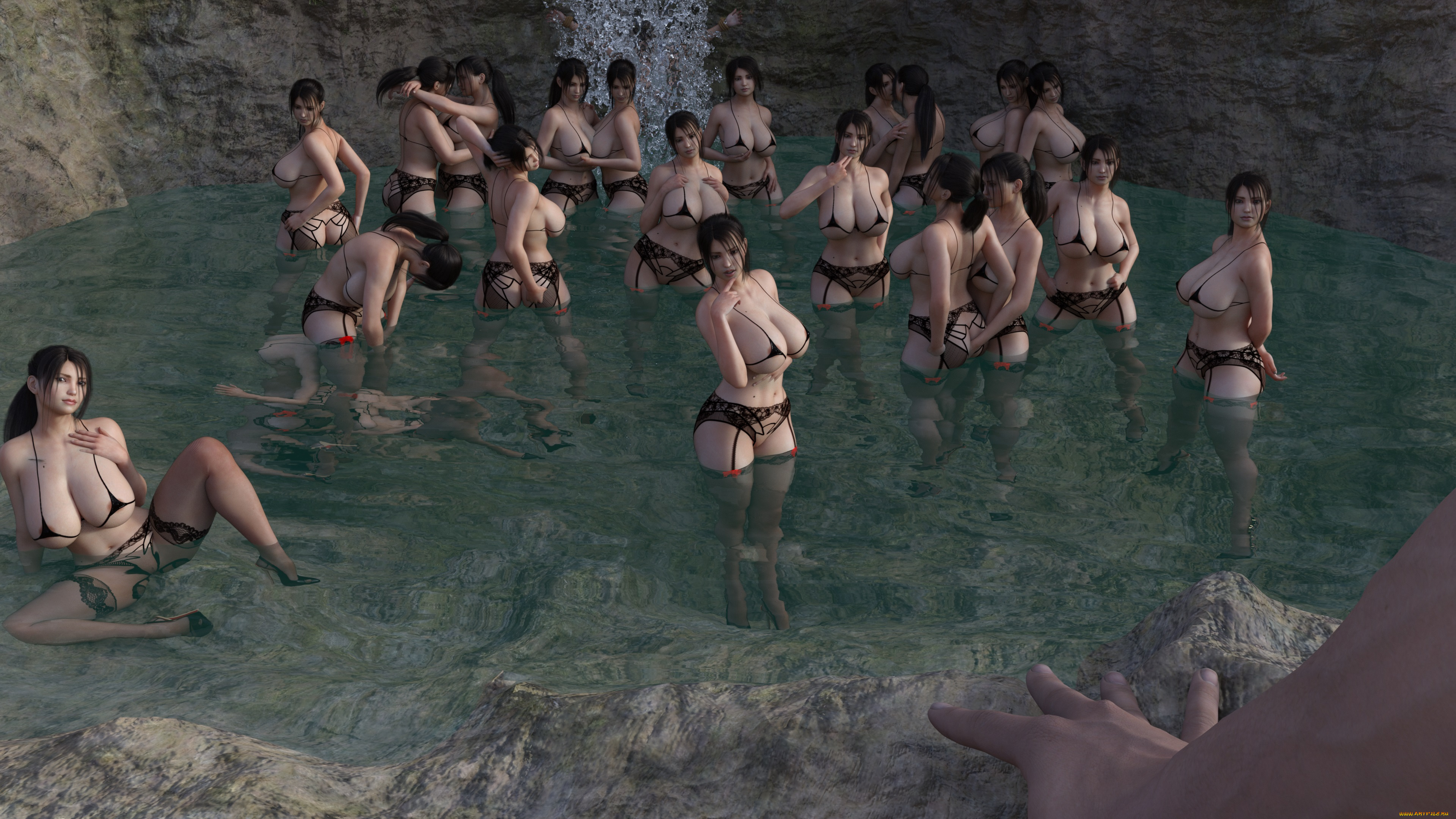 3д, графика, люди, , people, фон, взгляд, девушки