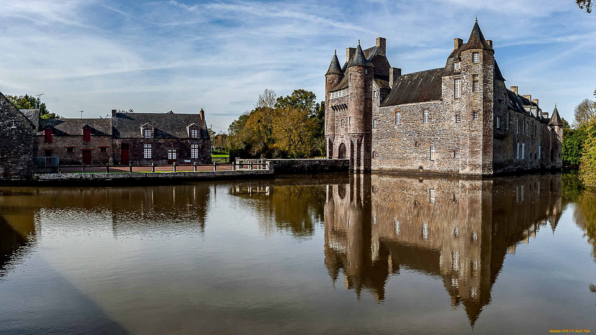 chateau, de, trecesson, города, замки, франции, chateau, de, trecesson