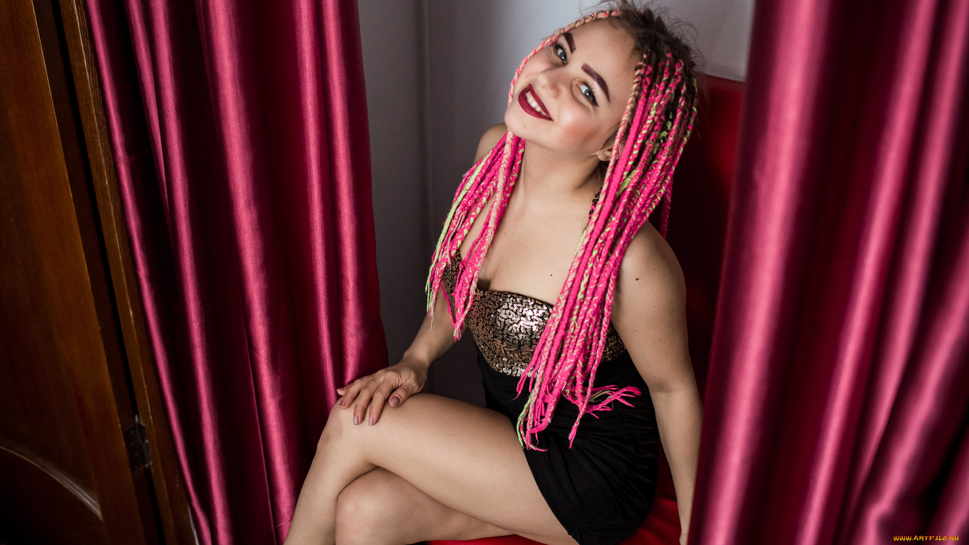 девушки, -, рыжеволосые, и, разноцветные, красивая, девушка