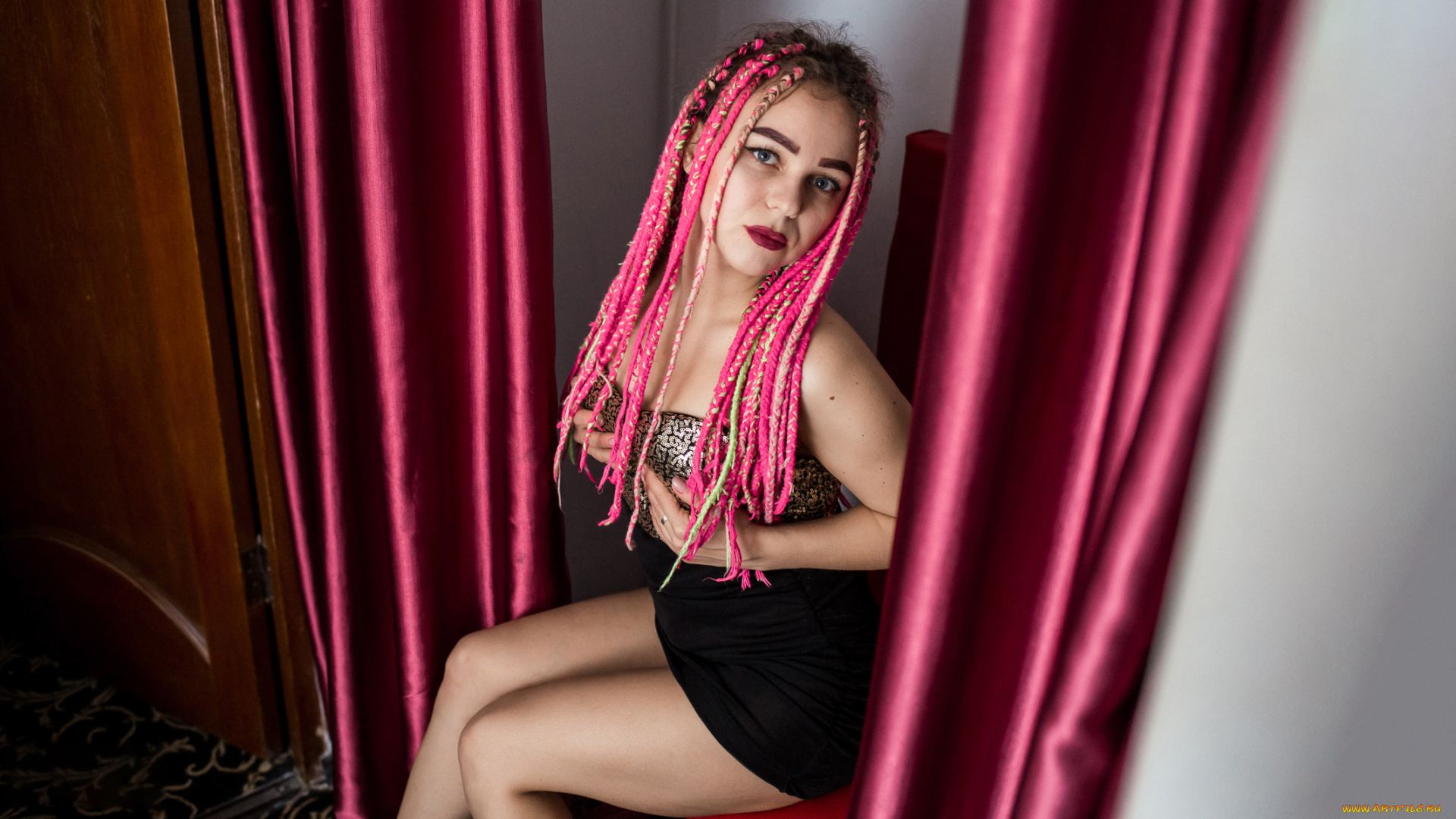 девушки, -, рыжеволосые, и, разноцветные, красивая, девушка