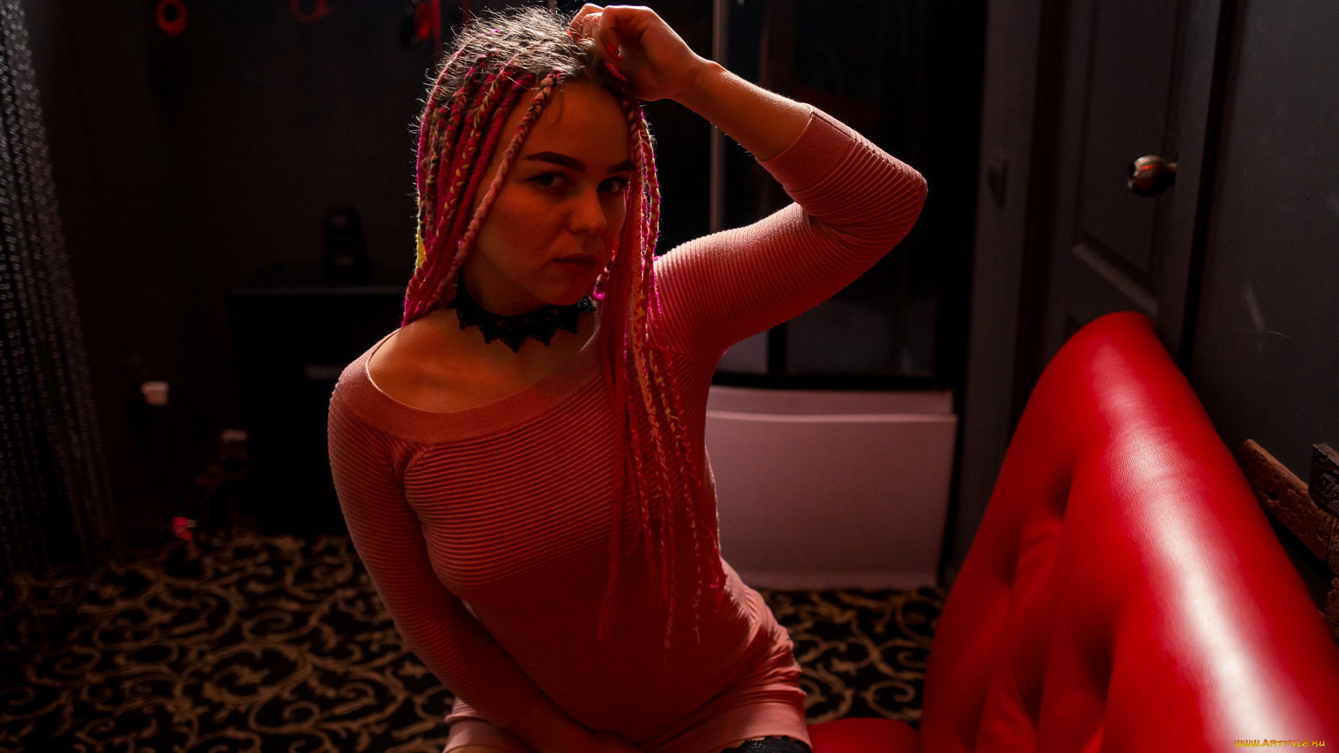 девушки, -, рыжеволосые, и, разноцветные, красивая, девушка