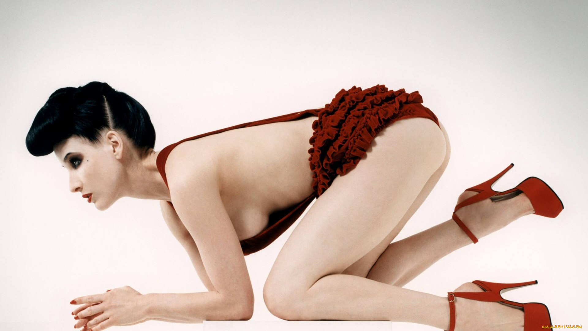 девушки, dita, von, teese, брюнетка, наряд, каблуки