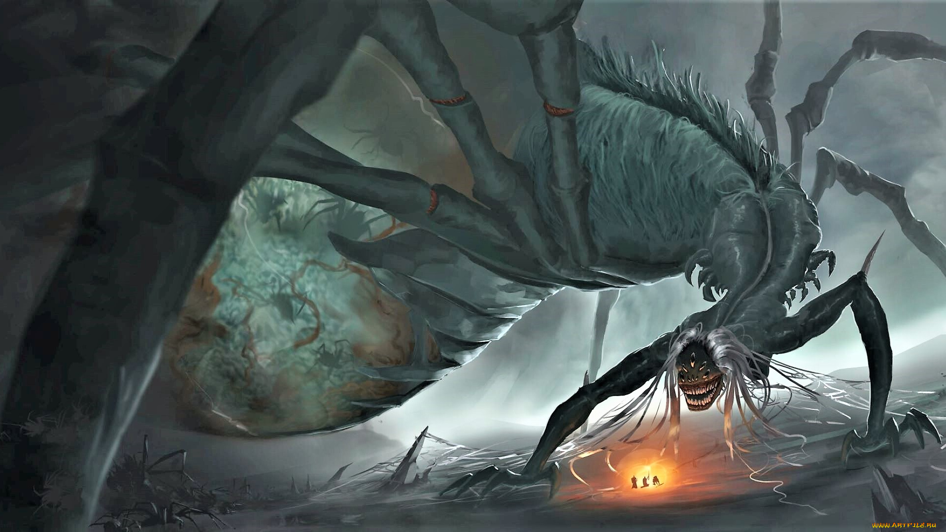 фэнтези, существа, паук, монстр, свет