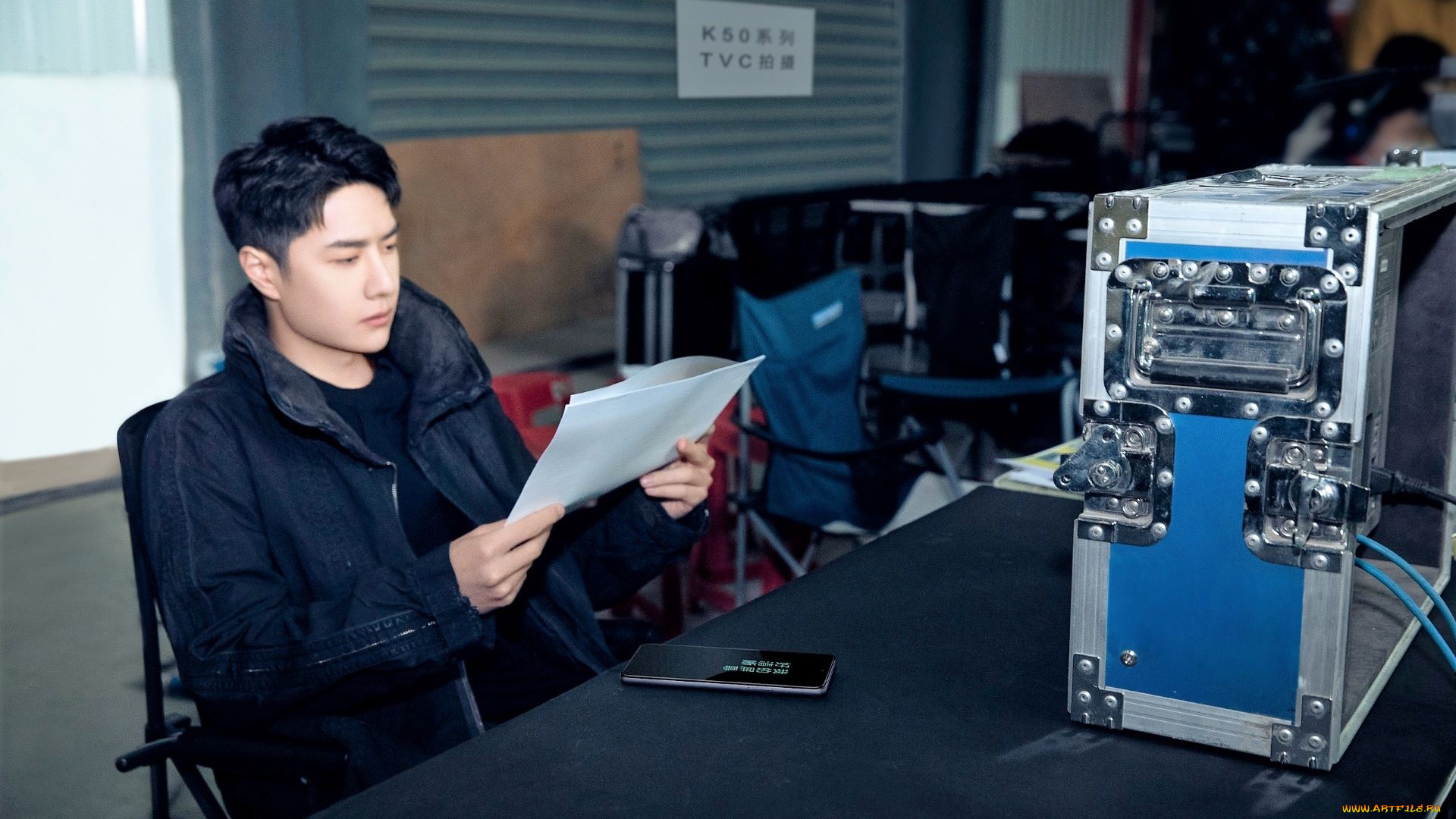 мужчины, wang, yi, bo, актер, бумаги, телефон