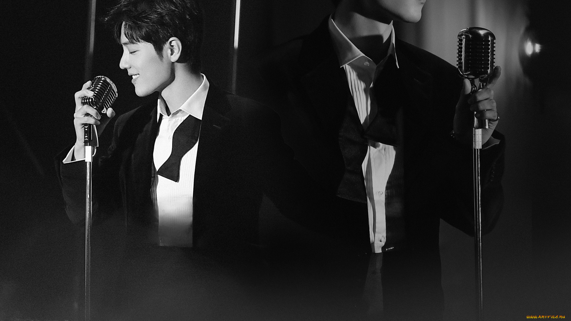 мужчины, xiao, zhan, актер, костюм, бабочка, микрофон