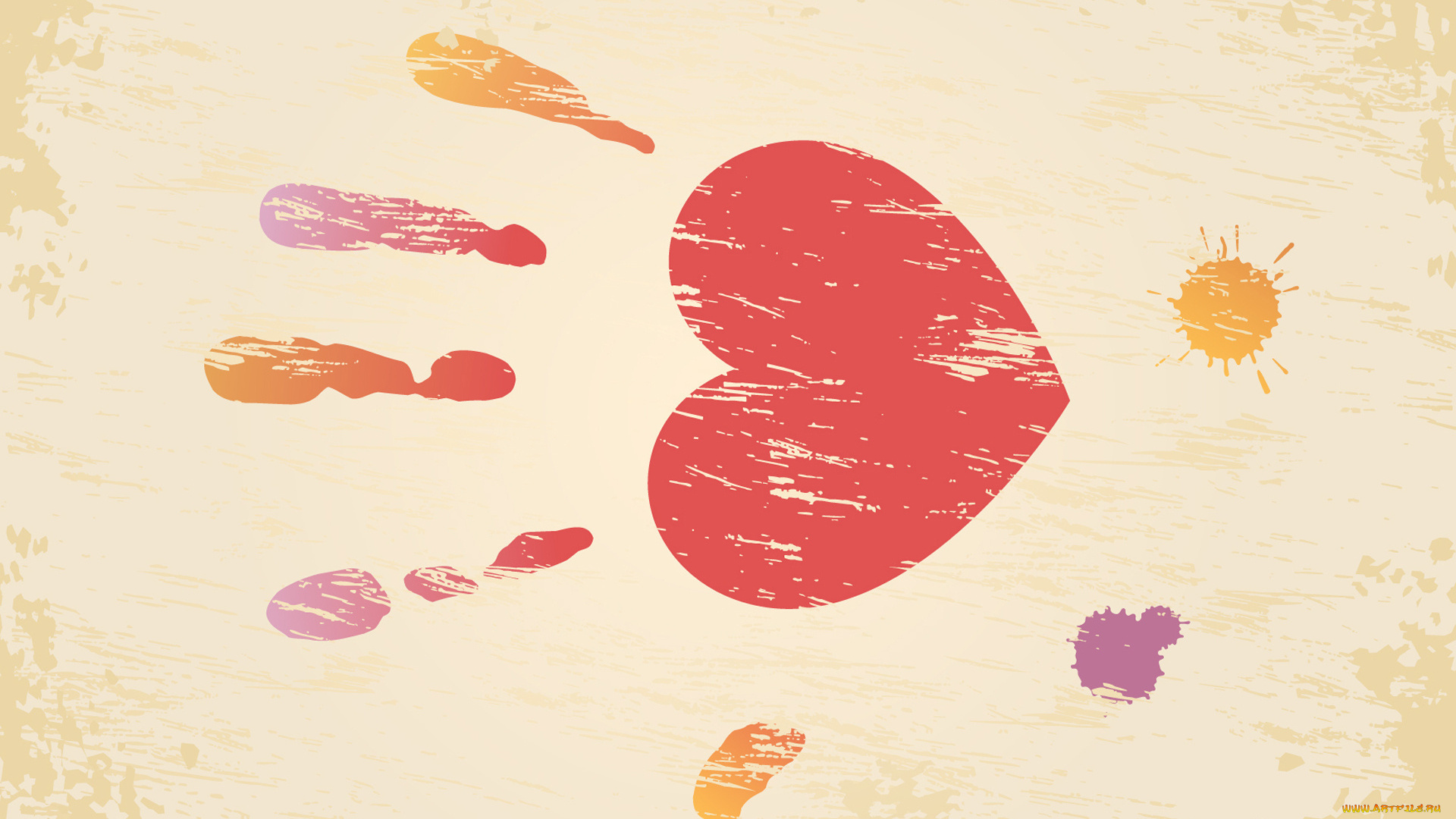 векторная, графика, сердечки, , hearts, ладонь, сердечко, краски, цвета