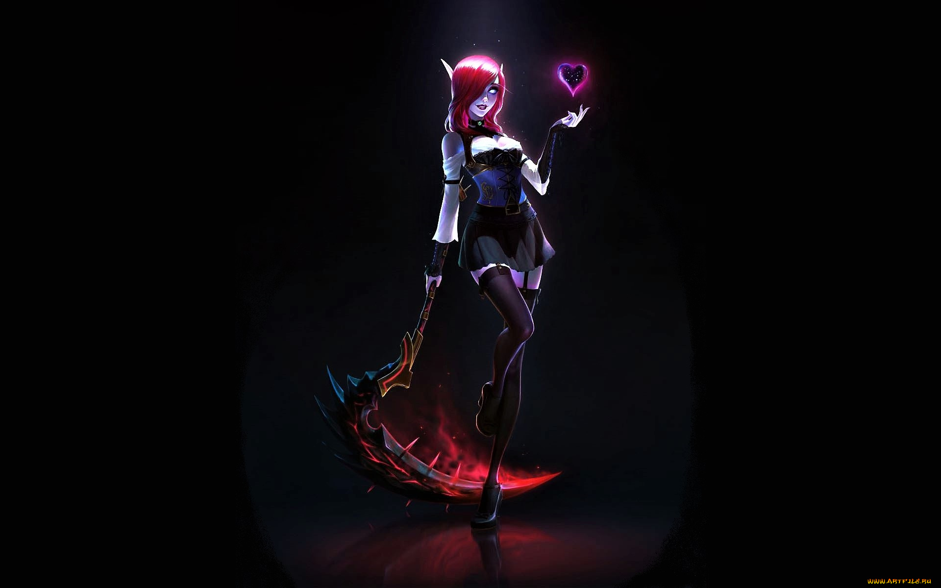 фэнтези, девушки, девушка, коса, сердечко