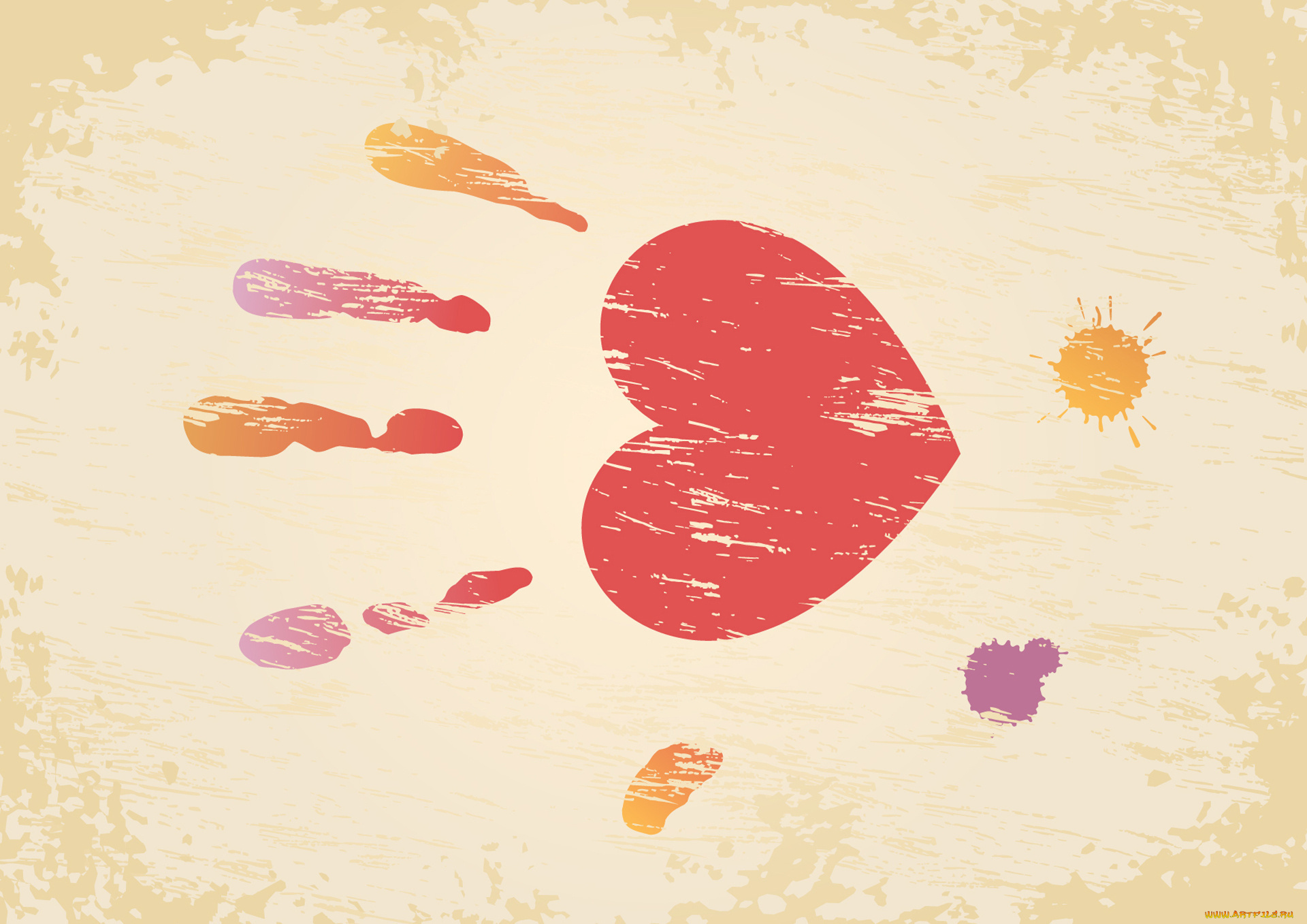 векторная, графика, сердечки, , hearts, ладонь, сердечко, краски, цвета