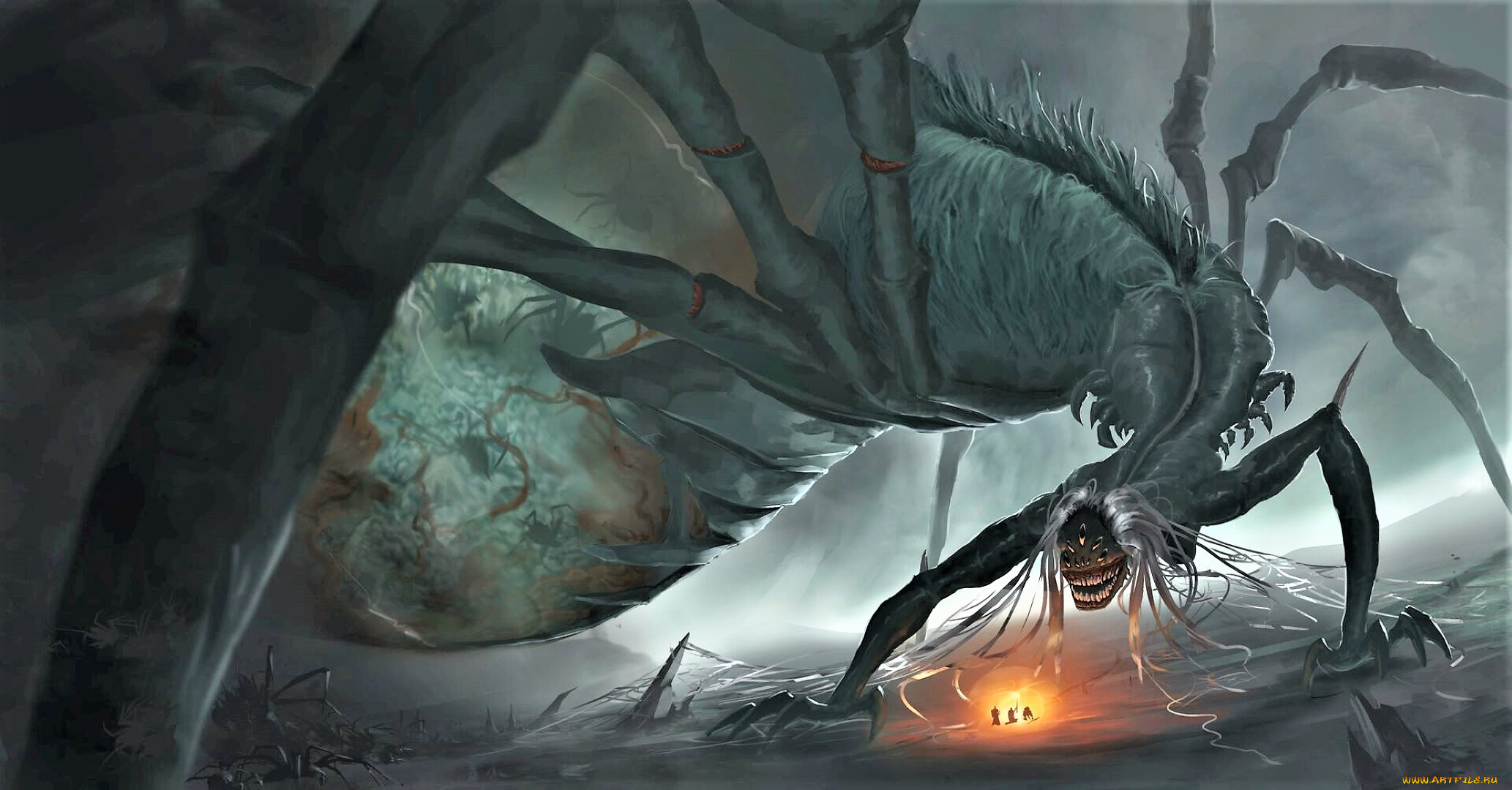 фэнтези, существа, паук, монстр, свет