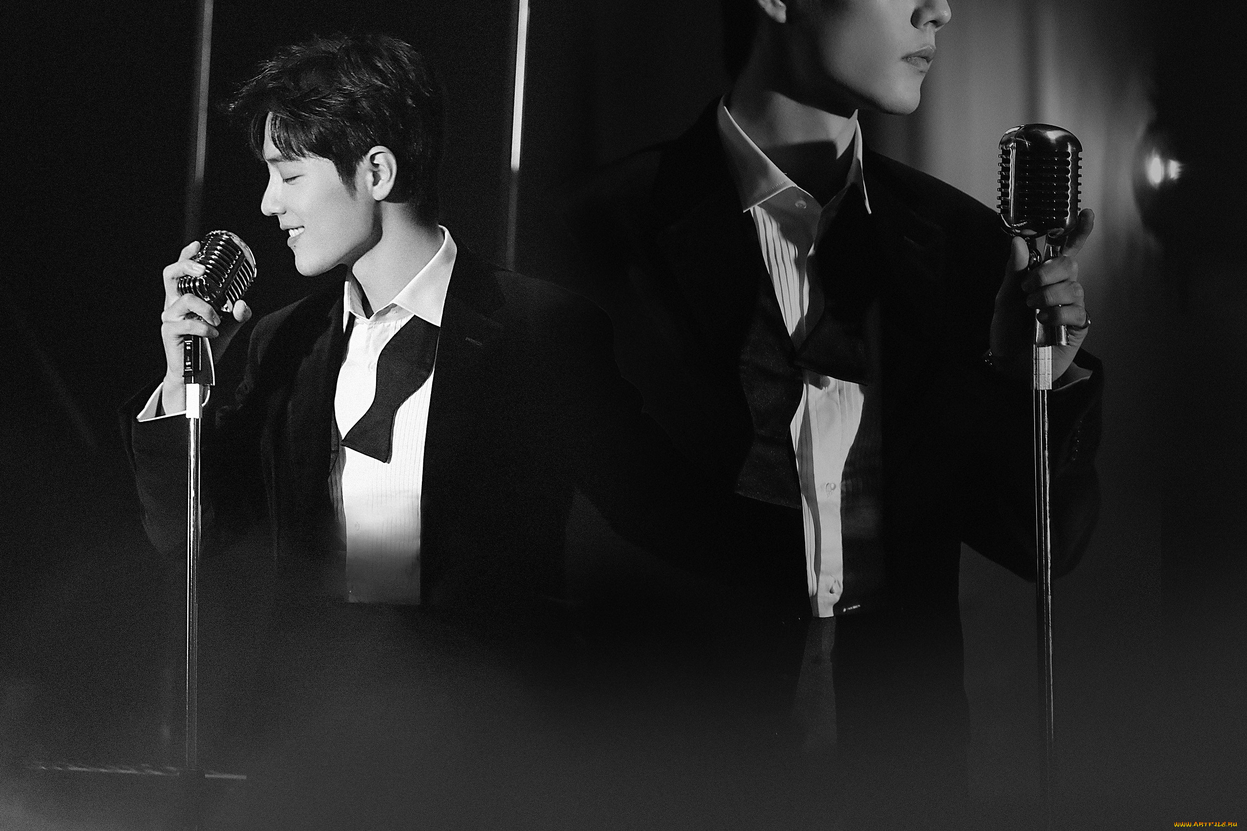 мужчины, xiao, zhan, актер, костюм, бабочка, микрофон