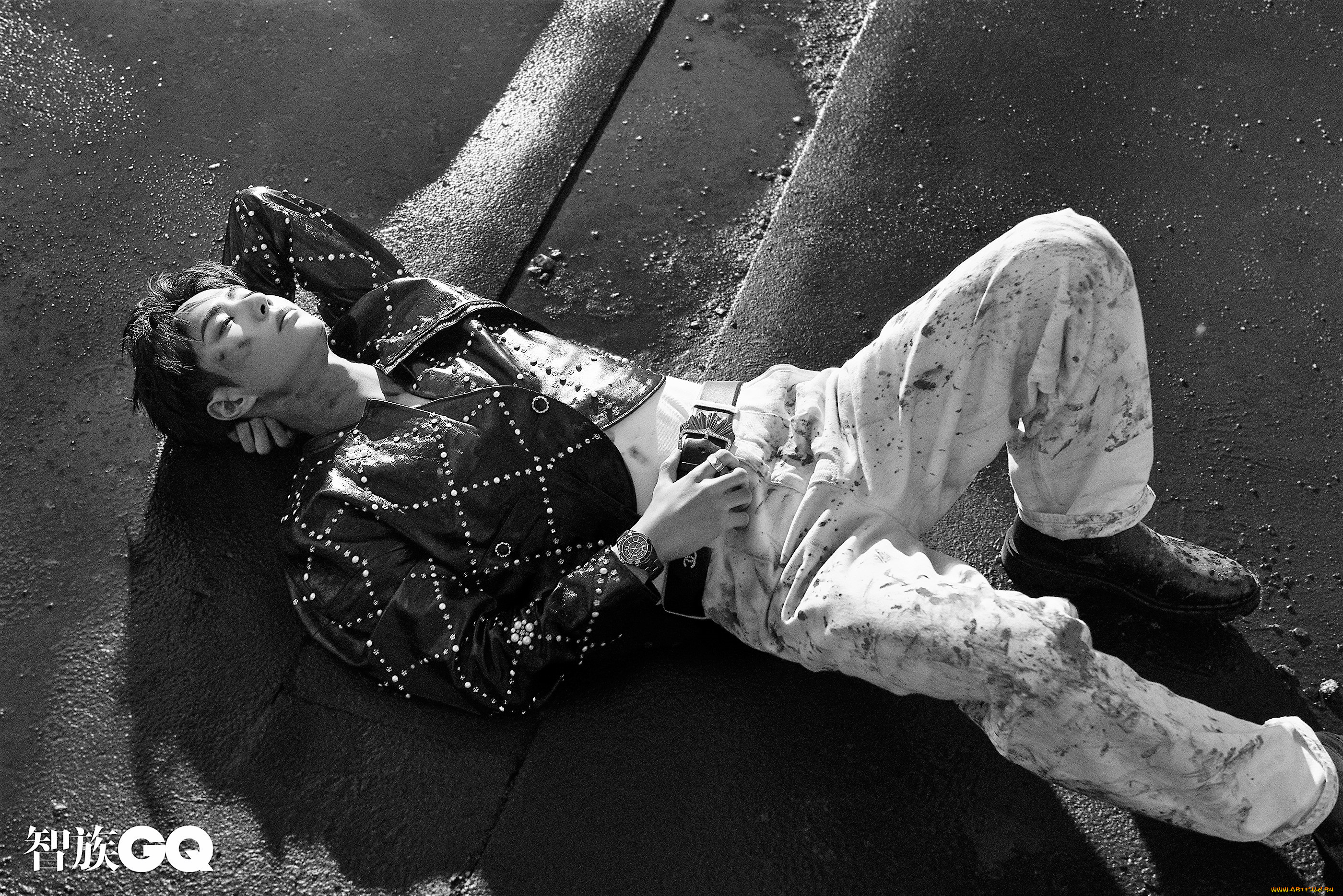 мужчины, wang, yi, bo, актер, певец, грязь, лужи