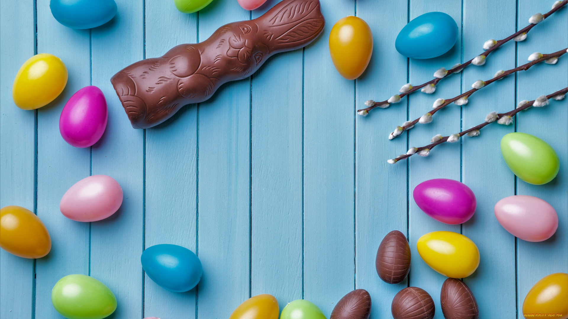 праздничные, пасха, заяц, шоколад, яйца, верба