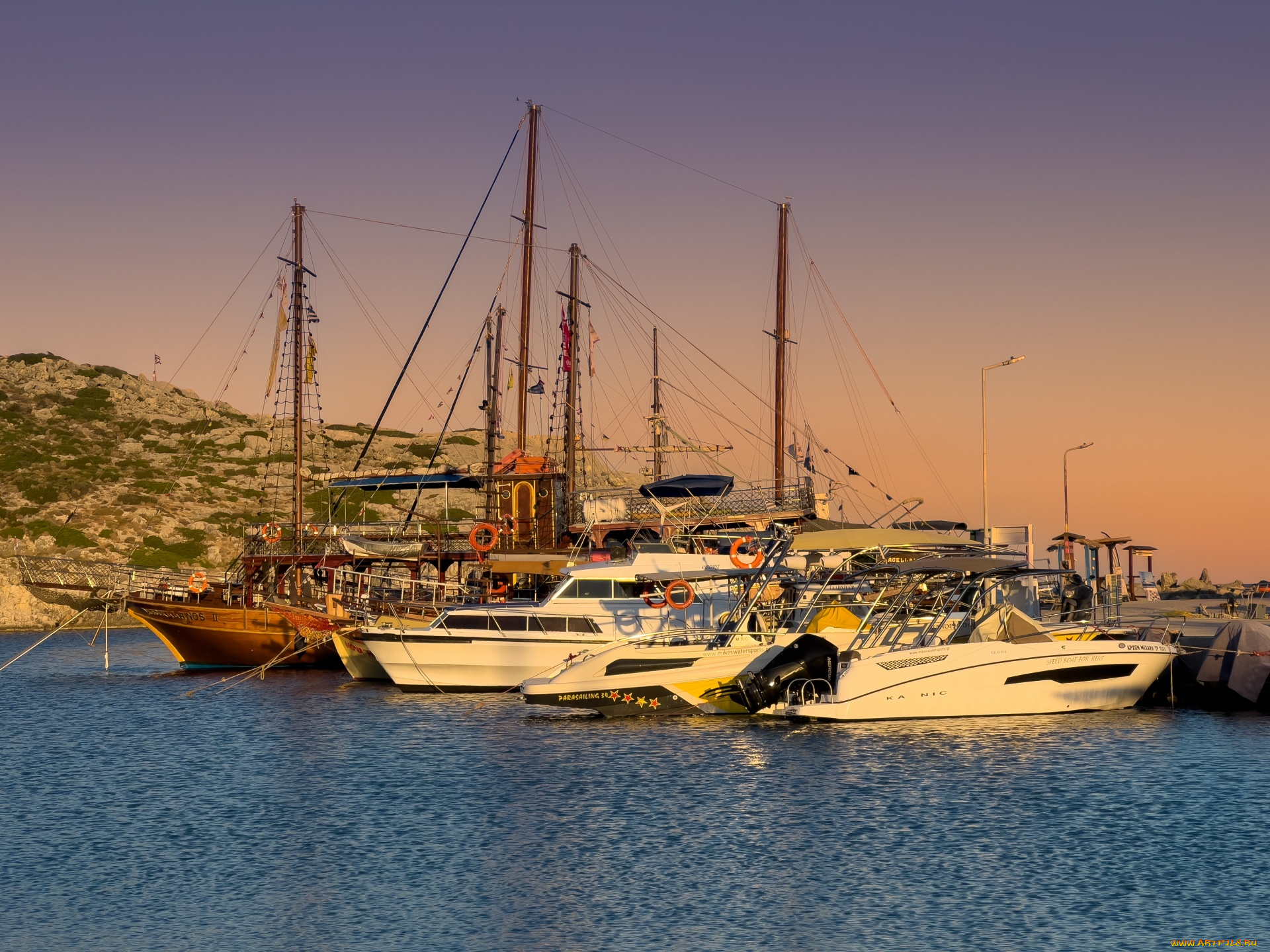 корабли, разные, вместе, туристические