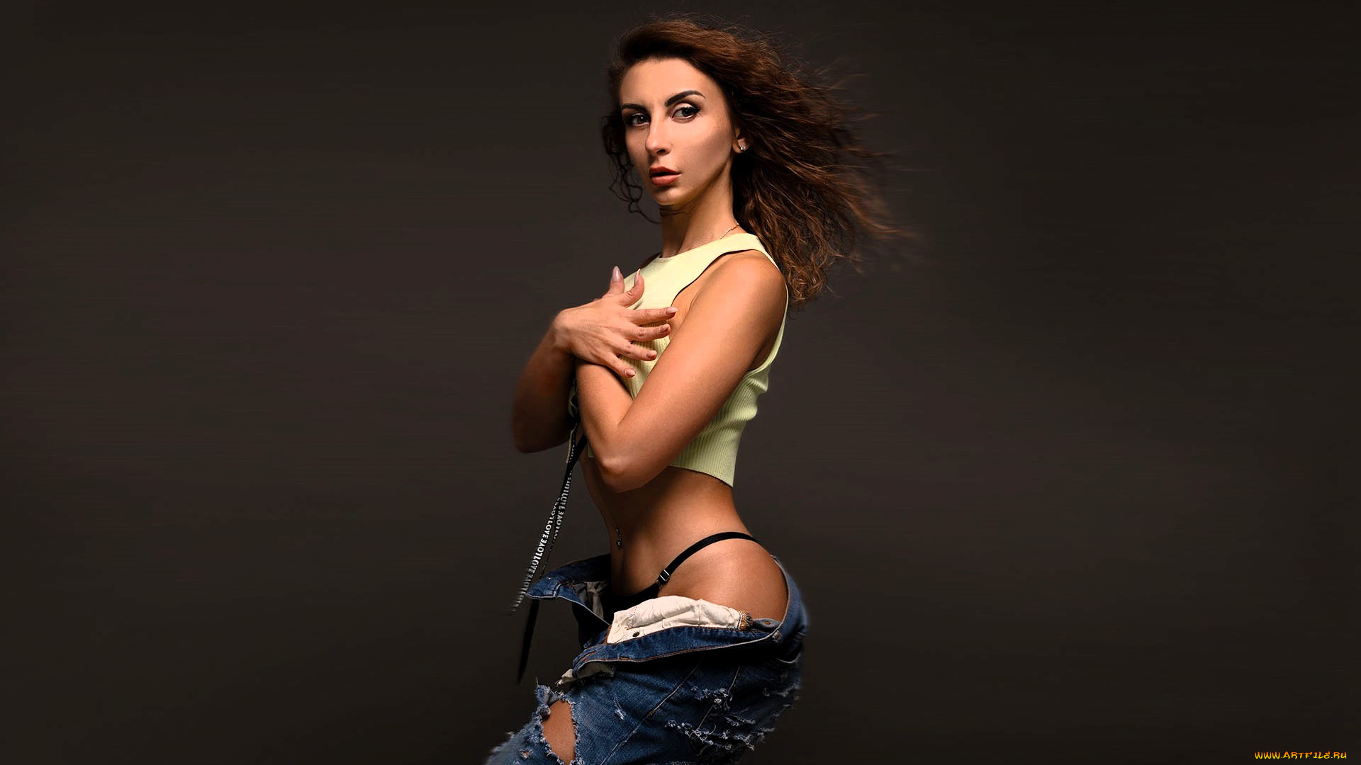 девушки, наталья, анпилогова, шатенка, топ, джинсы, белье