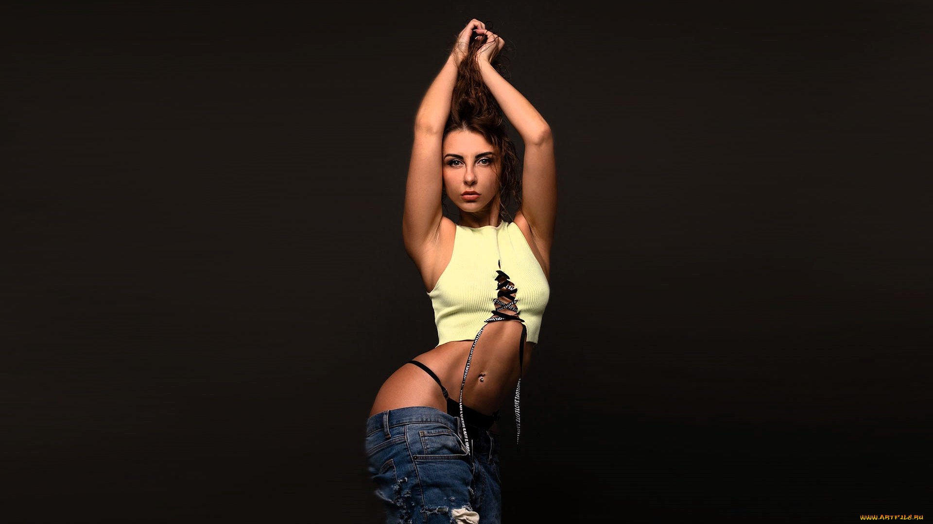 девушки, наталья, анпилогова, шатенка, топ, джинсы, белье