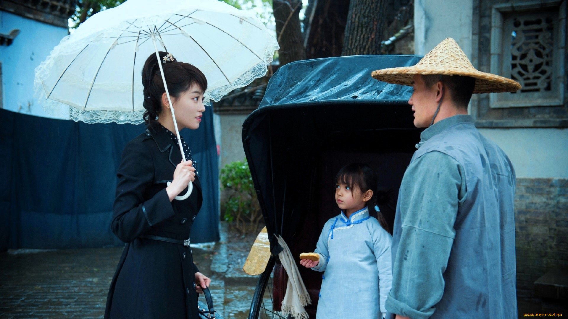 кино, фильмы, psych-hunter, девушка, мужчина, ребенок, зонт