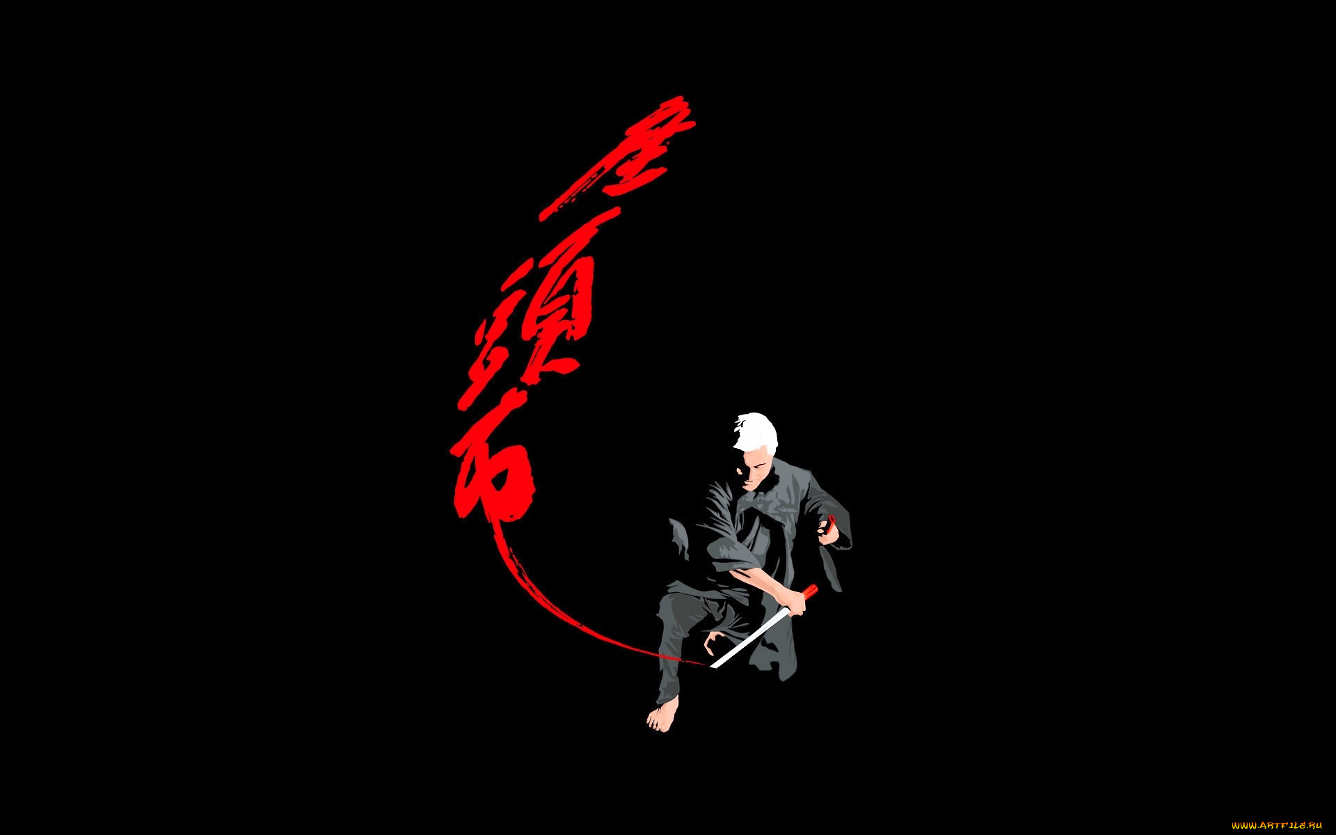 zatoichi, рисованное, кино, , мультфильмы, самурай, меч, иероглифы