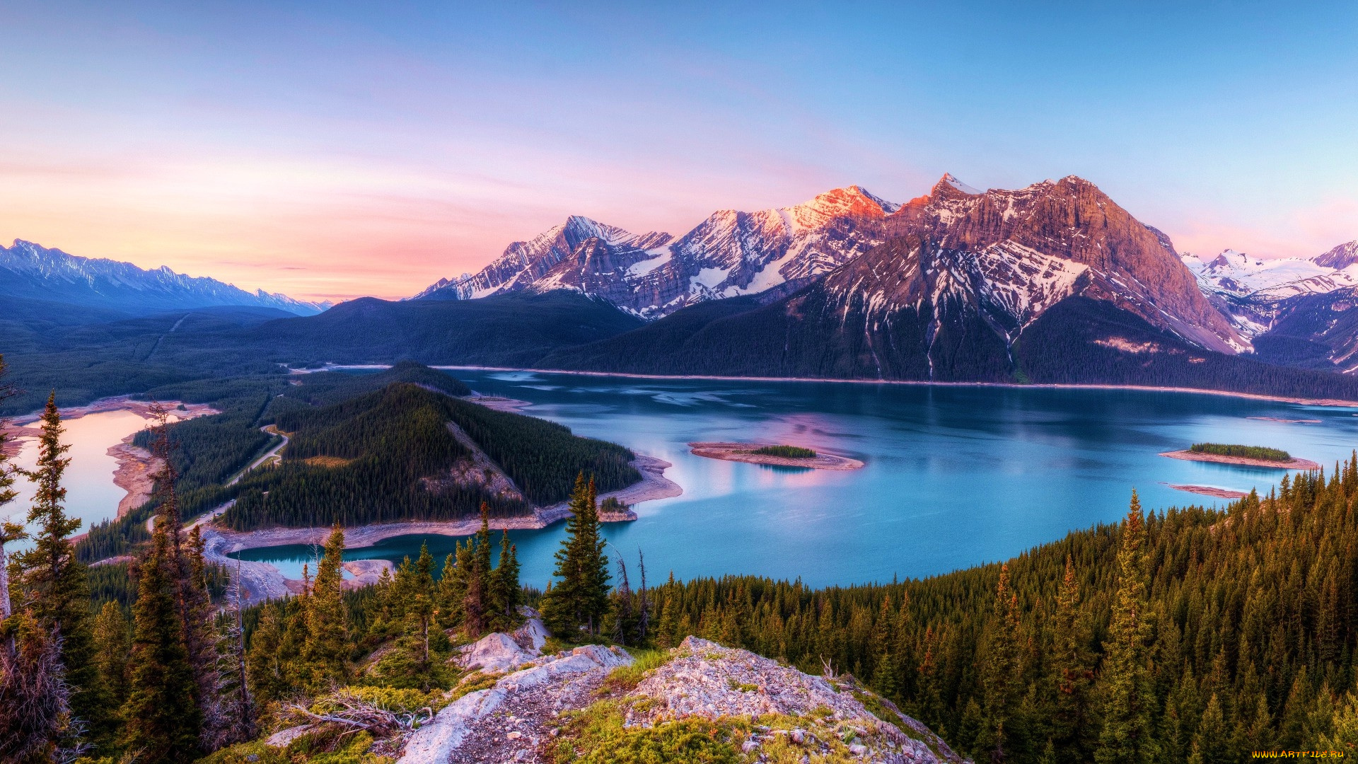 kananaskis, lakes, alberta, природа, реки, озера, kananaskis, lakes